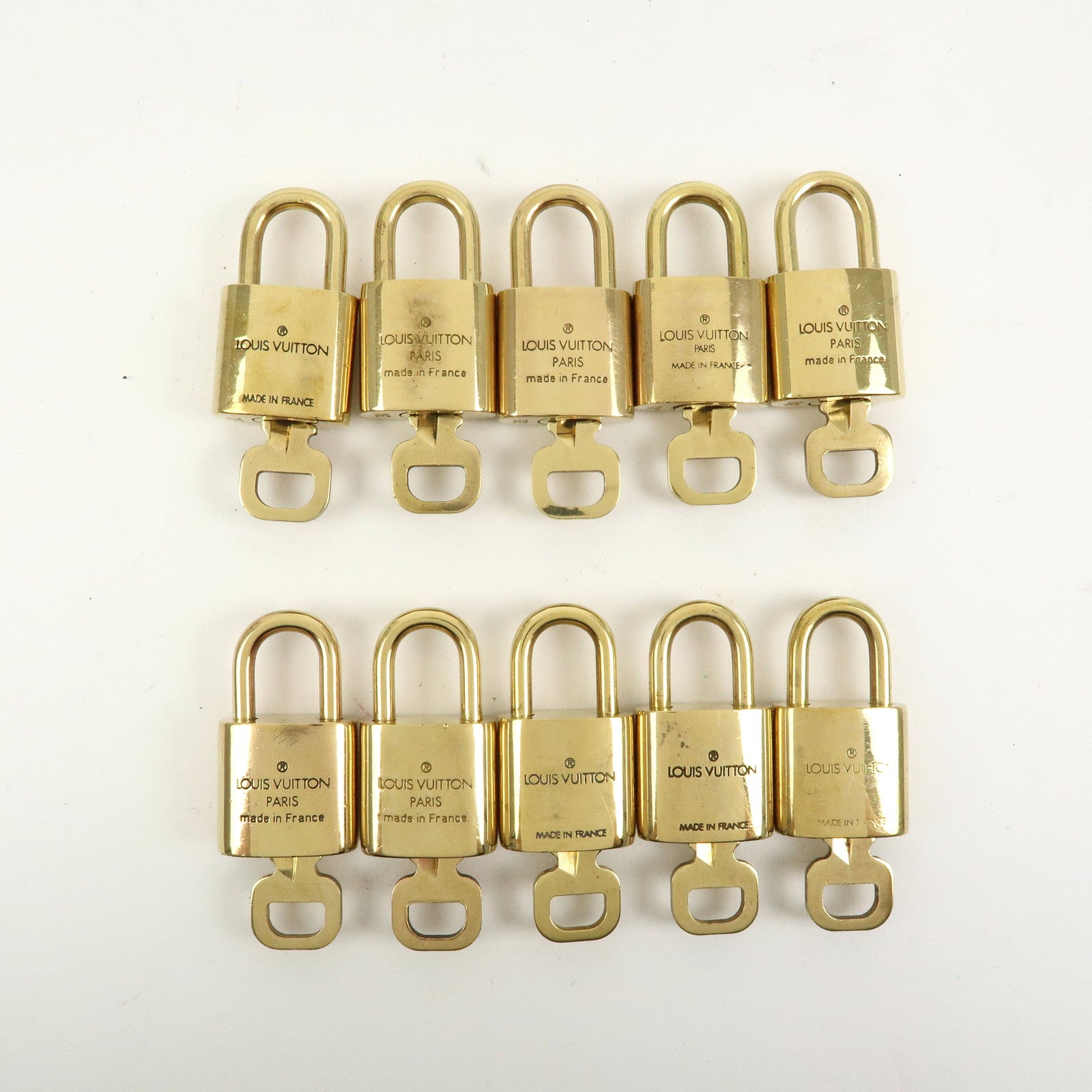 Louis Vuitton Set of 10 Lock & Key Cadena Key Lock Gold
