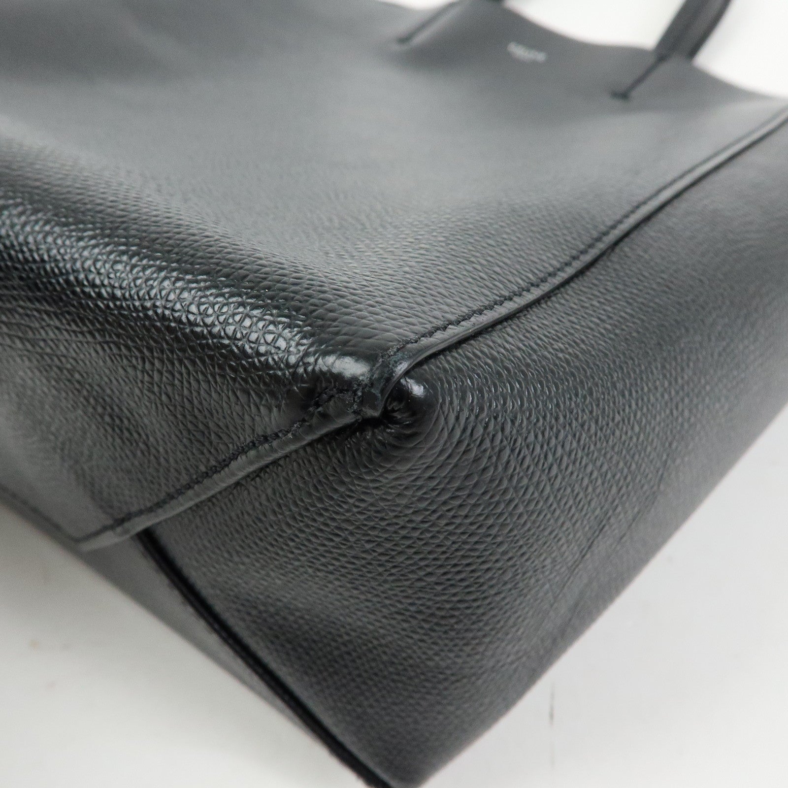 CELINE Party Cal Cabas Leather 2WAY Bag Tote Bag Hand Bag Black