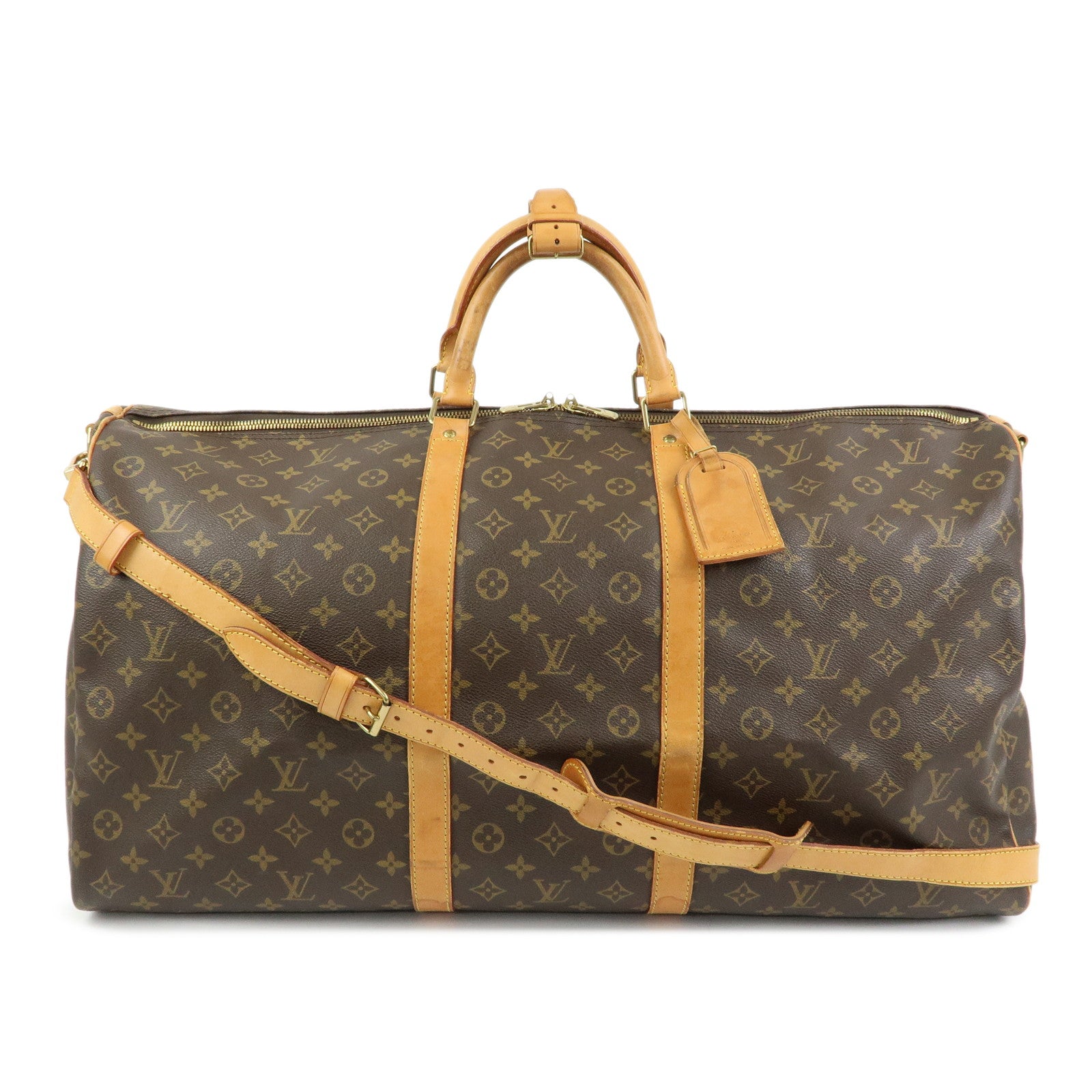 Louis Vuitton Monogram Keep All Bandouliere 60 Boston Bag Brown M41412