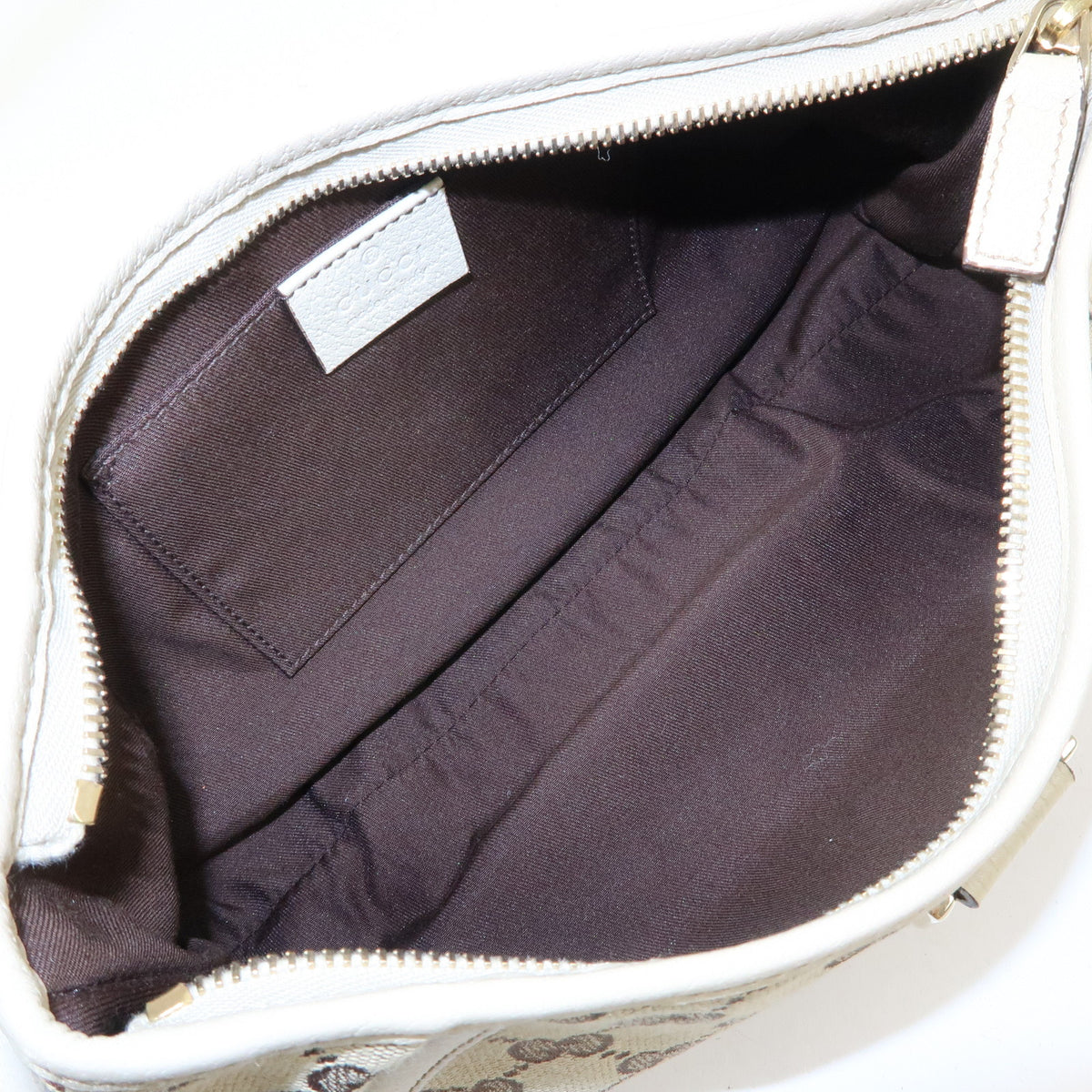 GUCCI Abbey GG Canvas Leather Mini Shoulder Bag Beige Ivory 130939