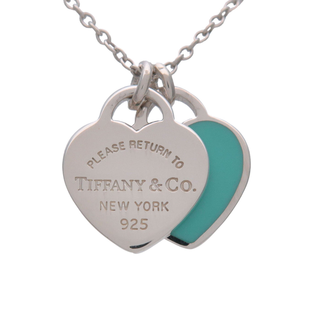 Tiffany & Co Return to Tiffany Mini Double Heart Tag Necklace SV925