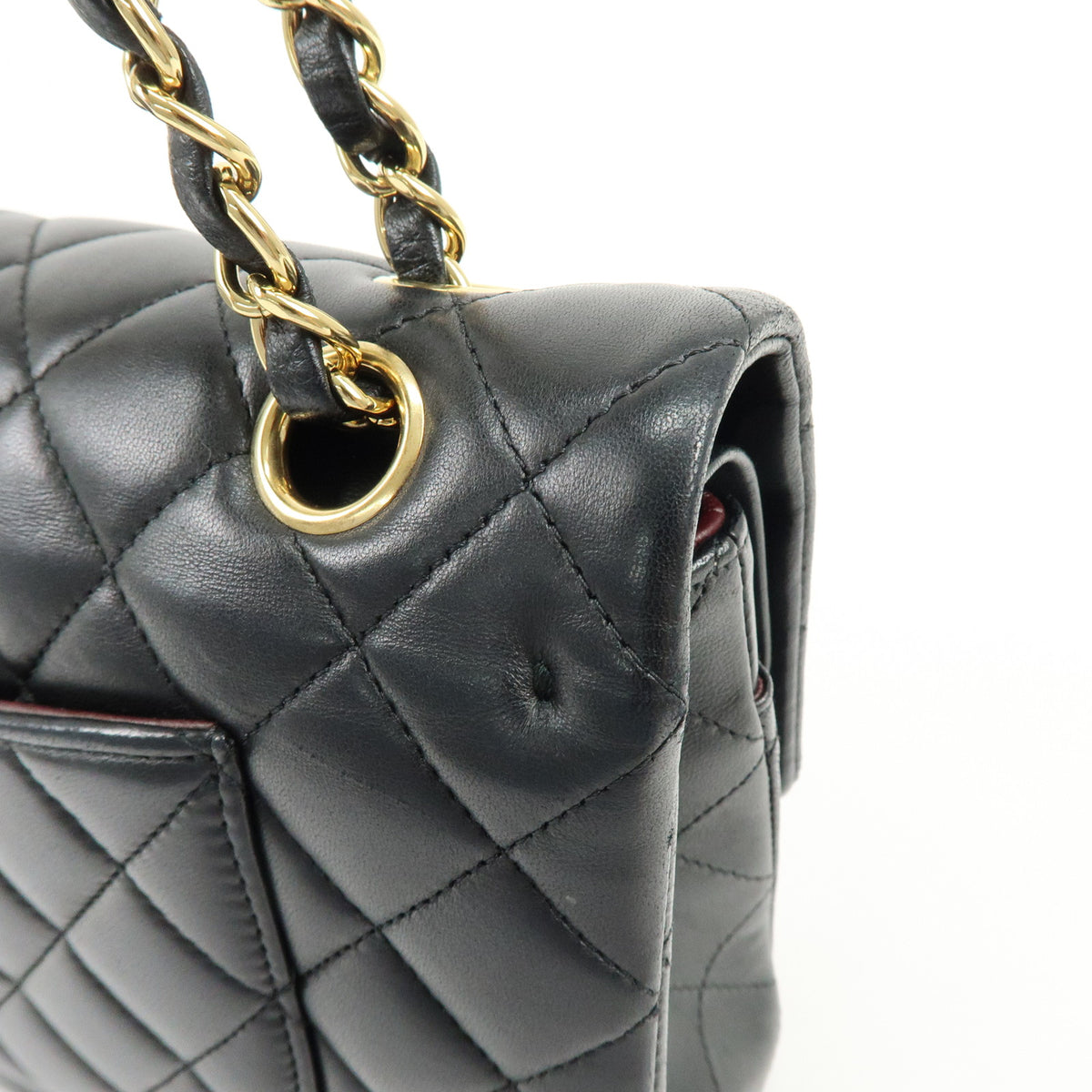 CHANEL Matelasse 25 Lamb Skin Double Flap Chain Shoulder Bag A01112