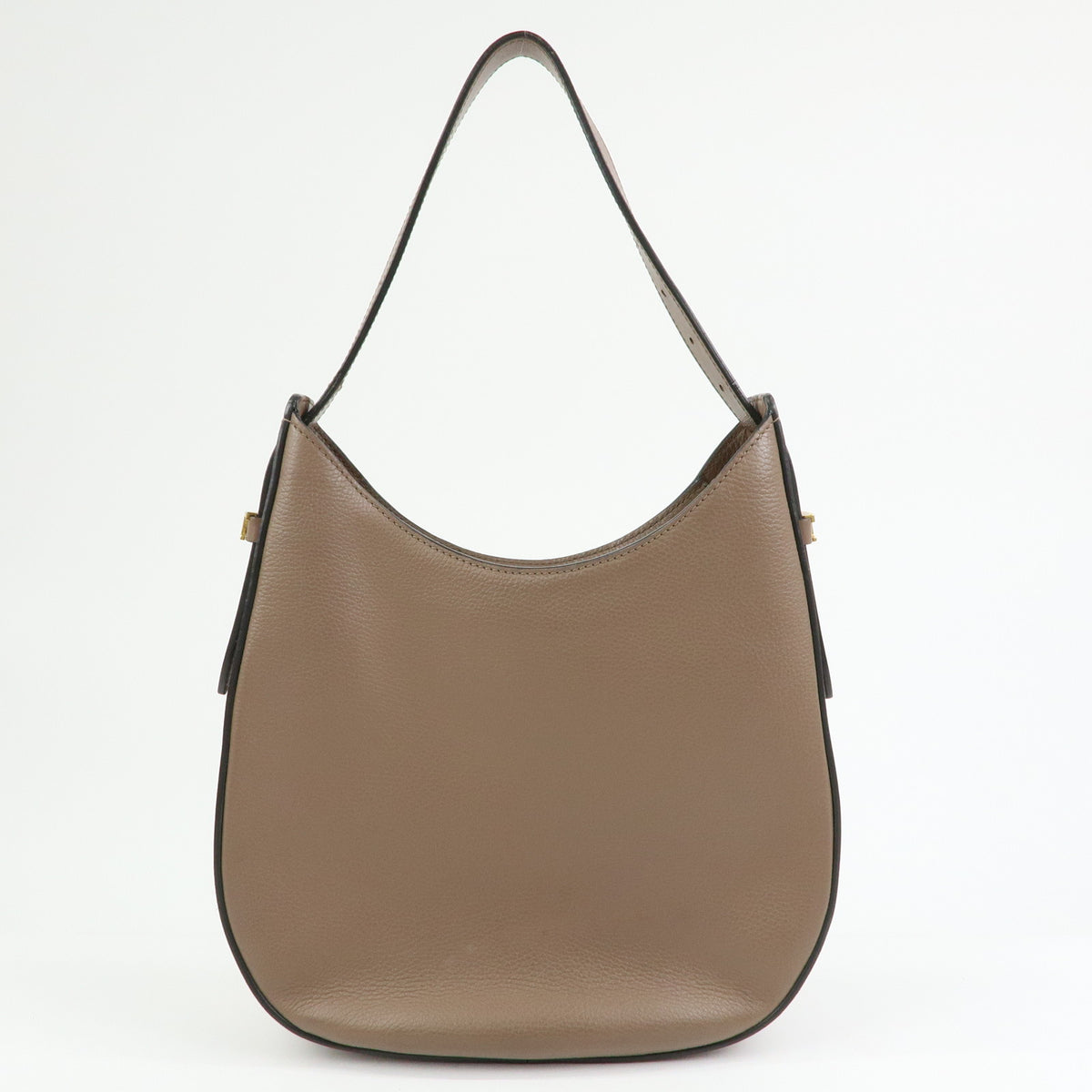 TOD'S Oboe Leather Shoulder Bag Hand Bag Taupe Brown