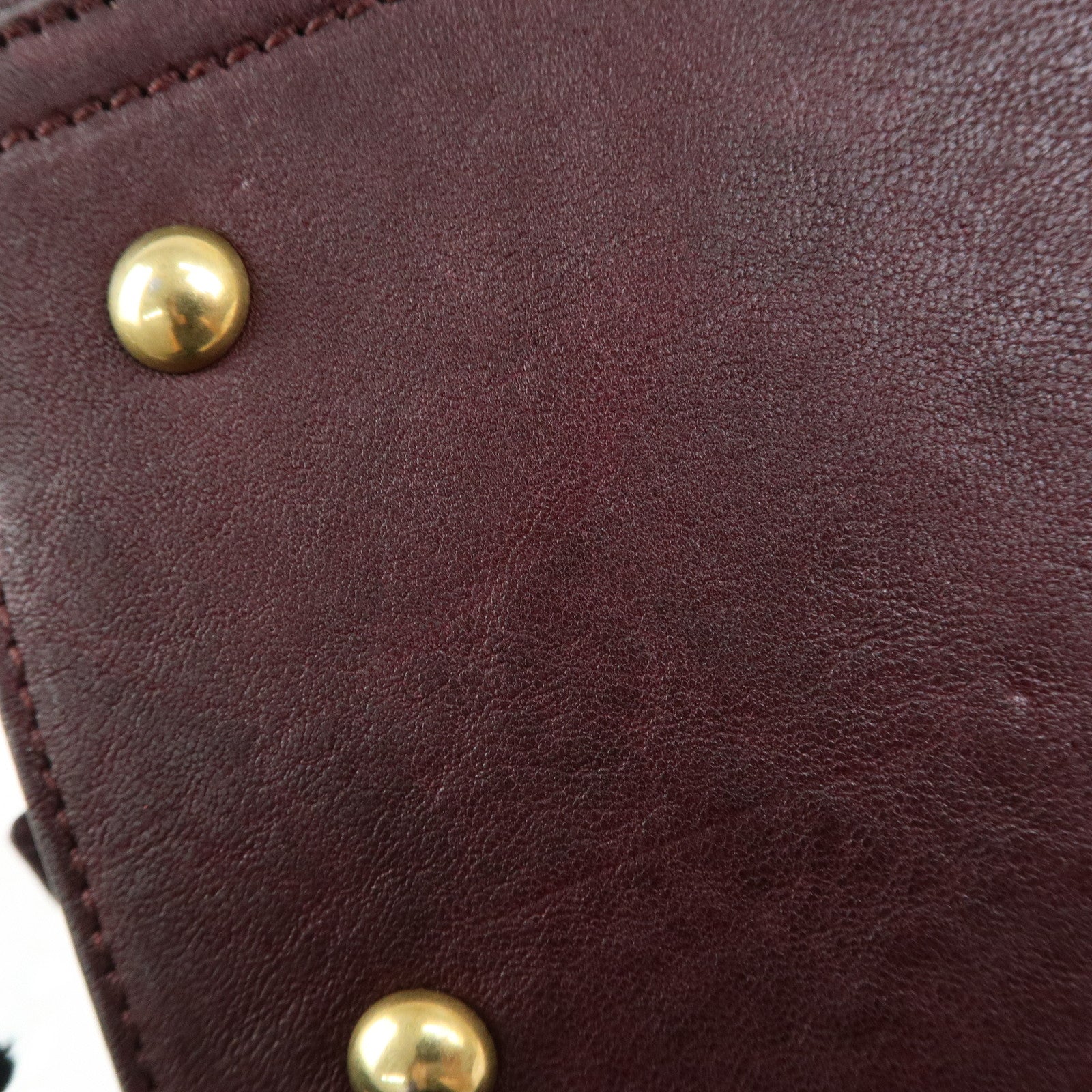 SAINT LAURENT PARIS Y Line Cabas Chyc Leather 2Way Bag Purple Brown