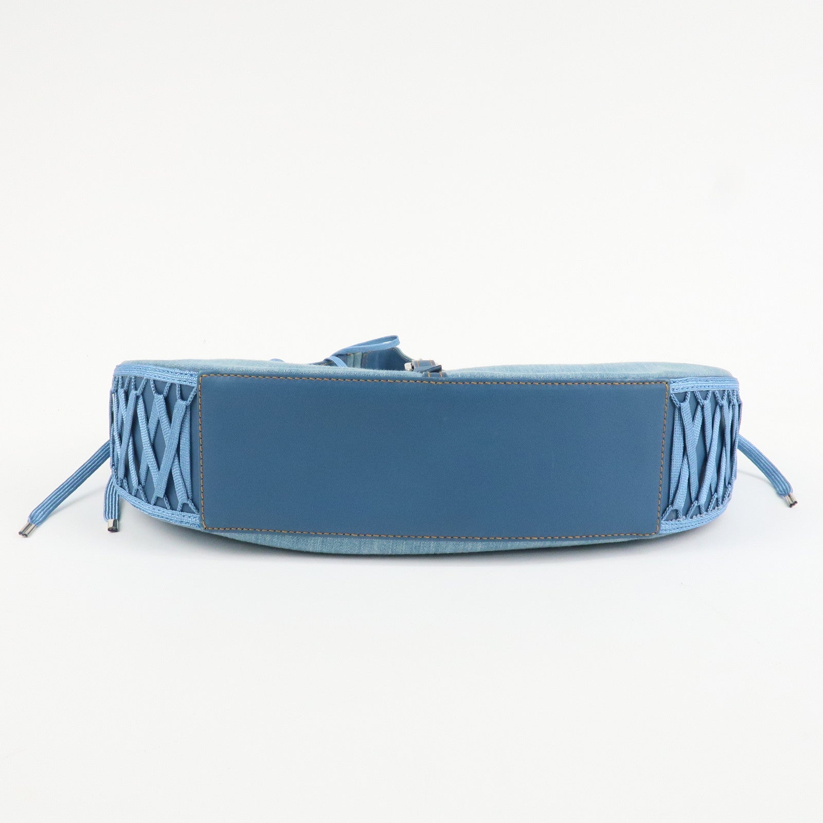 Christian Dior Admit It Denim Leather Shoulder Bag Light Blue Used