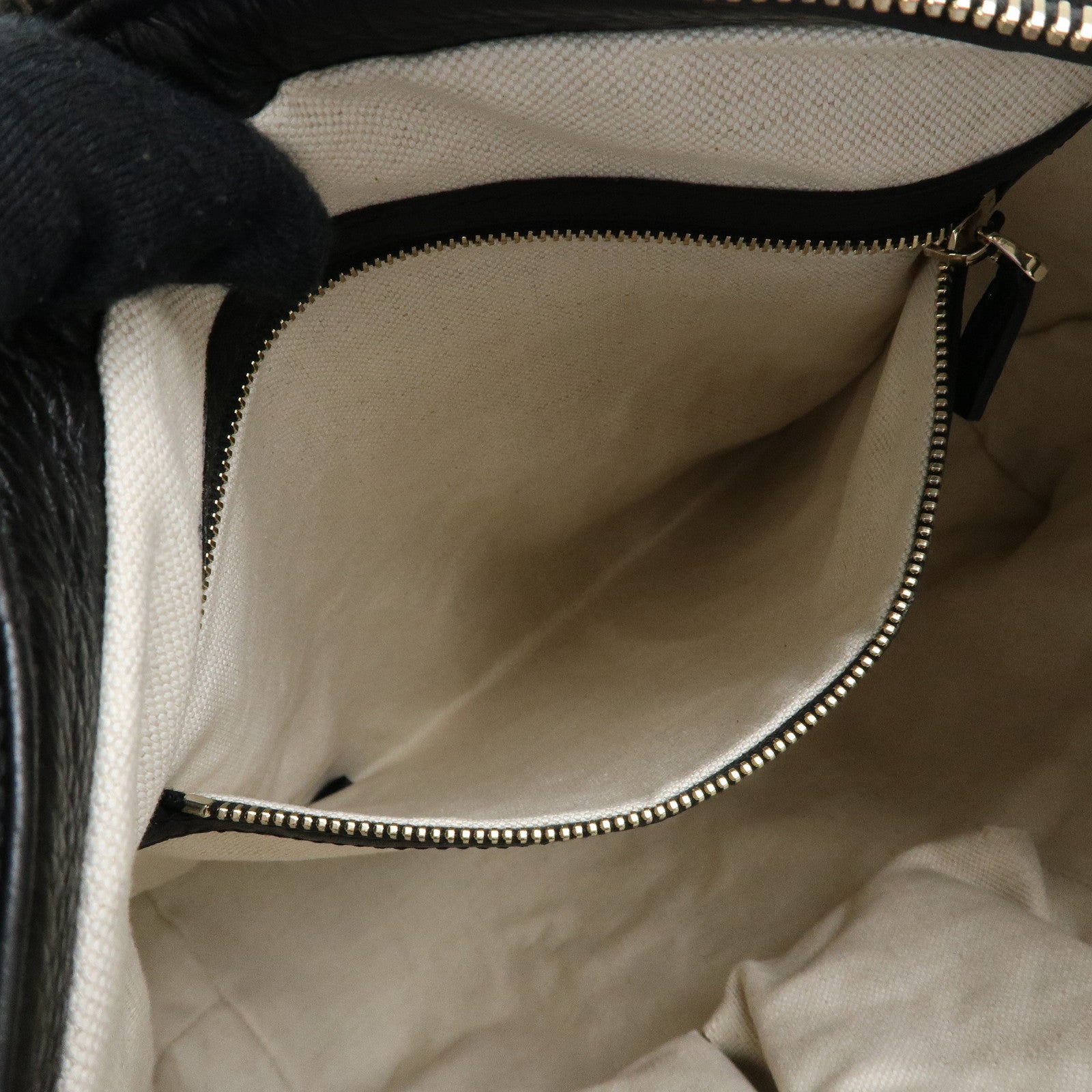 GUCCI Sherry Leather Shoulder Bag Hobo Bag Tote Bag Black 257084