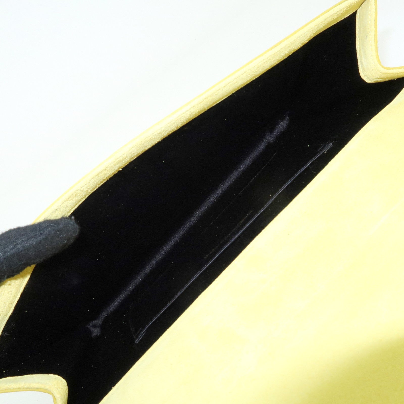 SAINT LAURENT PARIS Cassandra Patent Leather Clutch Bag Yellow 361120