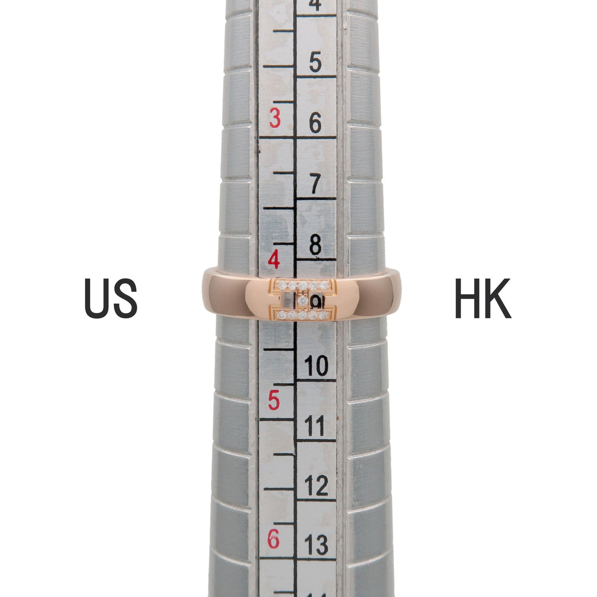 HERMES Ever Hercules 11P Diamond Ring K18 750PG #47 US4 EU47 HK8