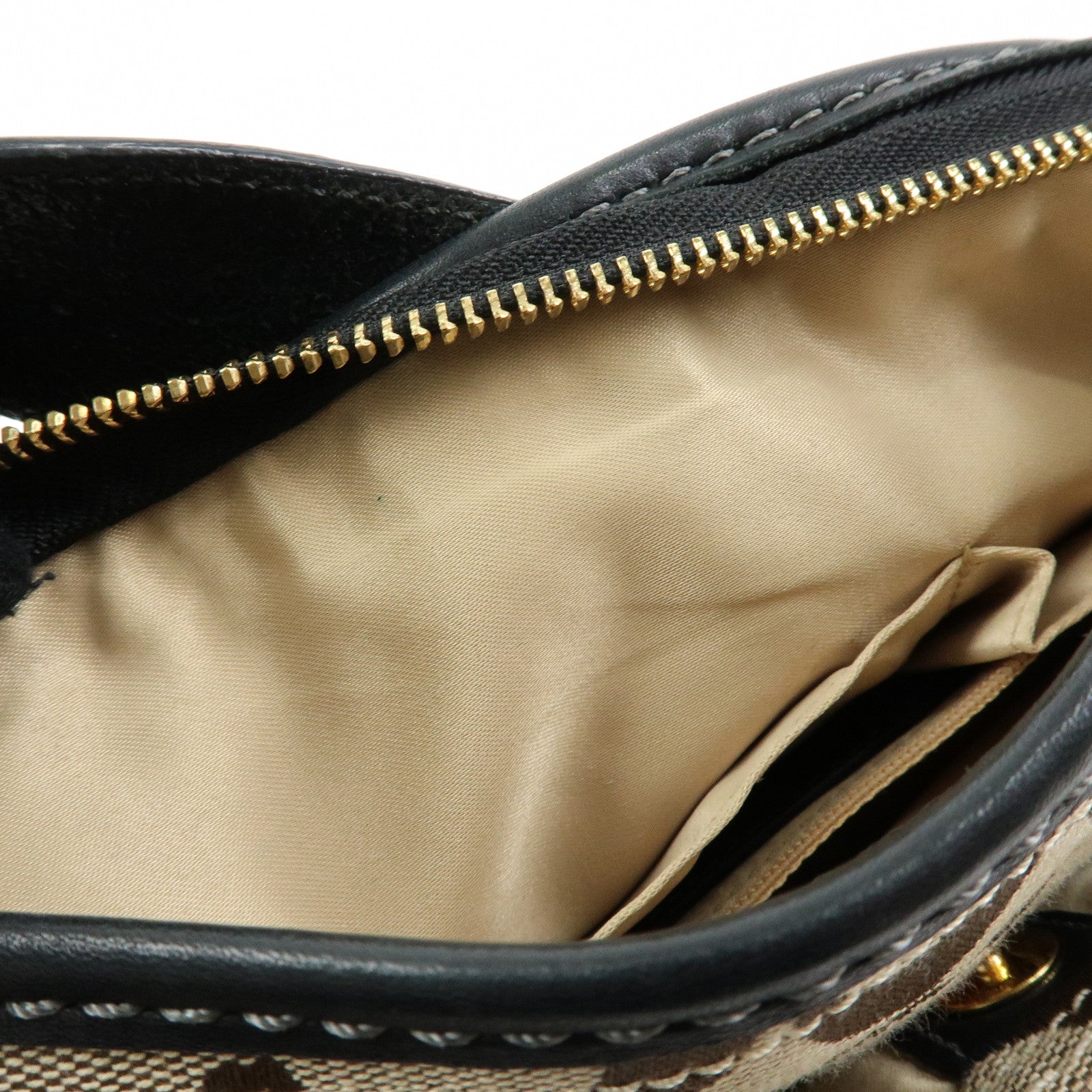 COACH Singnature Canvas Leather Shoulder Bag Hand Bag Beige Black Brown