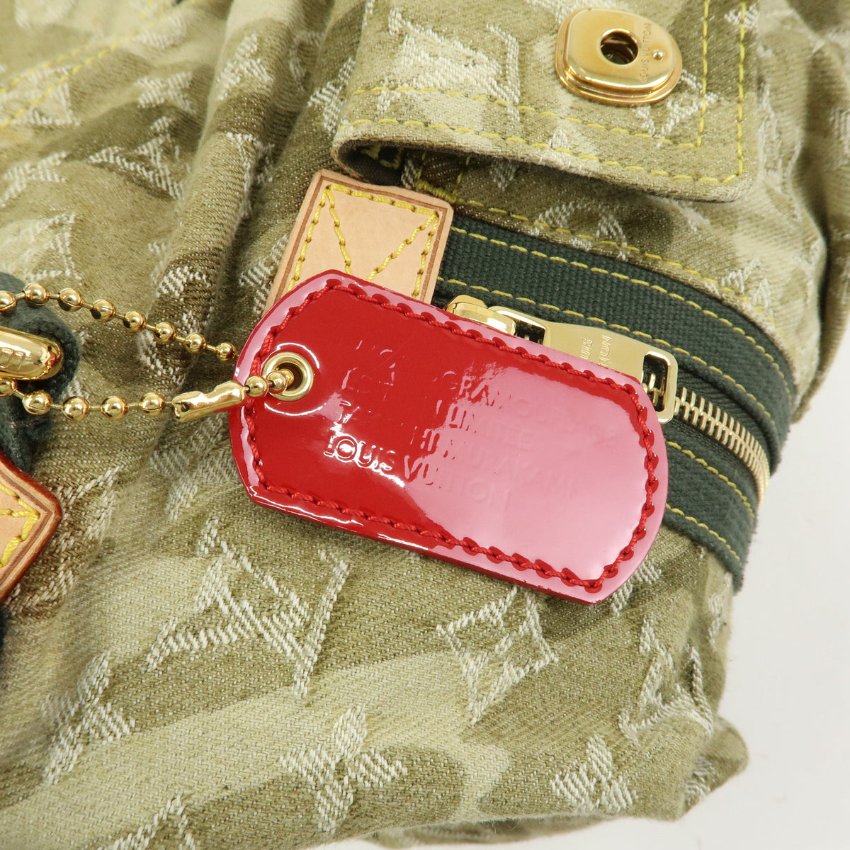 Louis Vuitton Monogramouflage Lys Denim Leather Boston Bag Green M95771