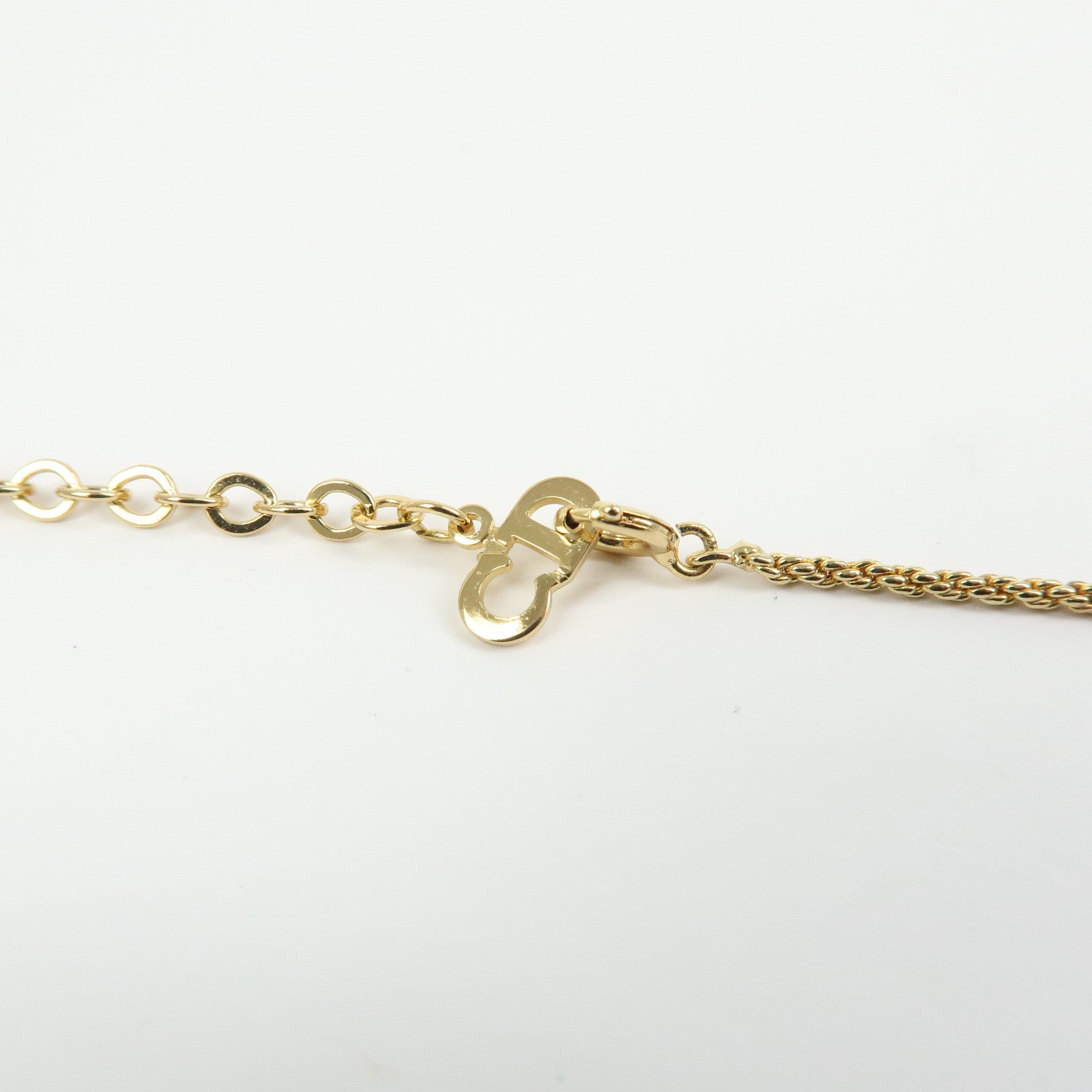 Christian Dior CD Logo Metal Necklace Choker Gold