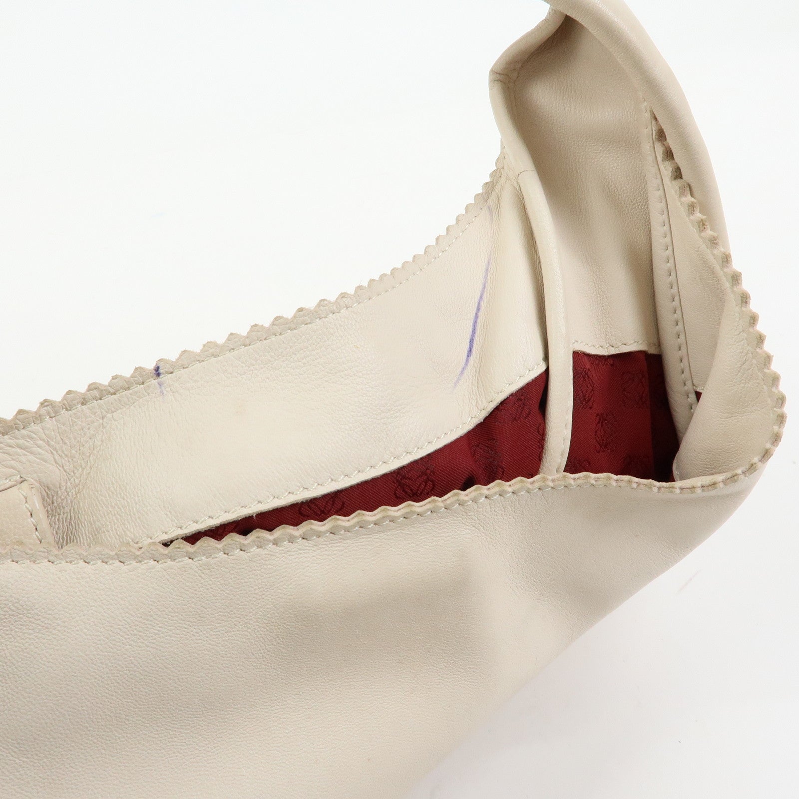 LOEWE Anagram Nappa Leather Hand Bag Shoulder Bag Ivory