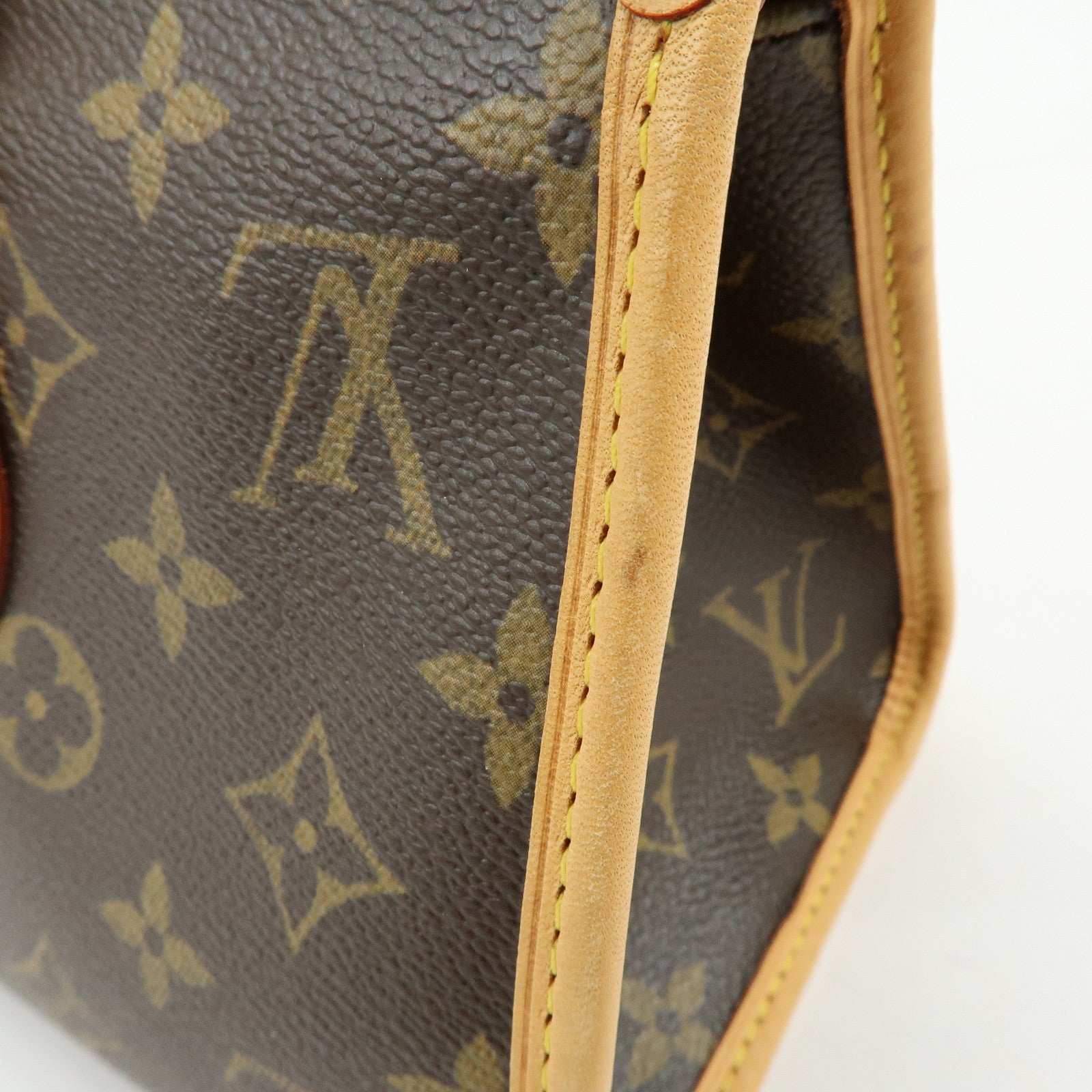Louis Vuitton Monogram Canvas Leather Popincourt Hand Bag Brown M40009