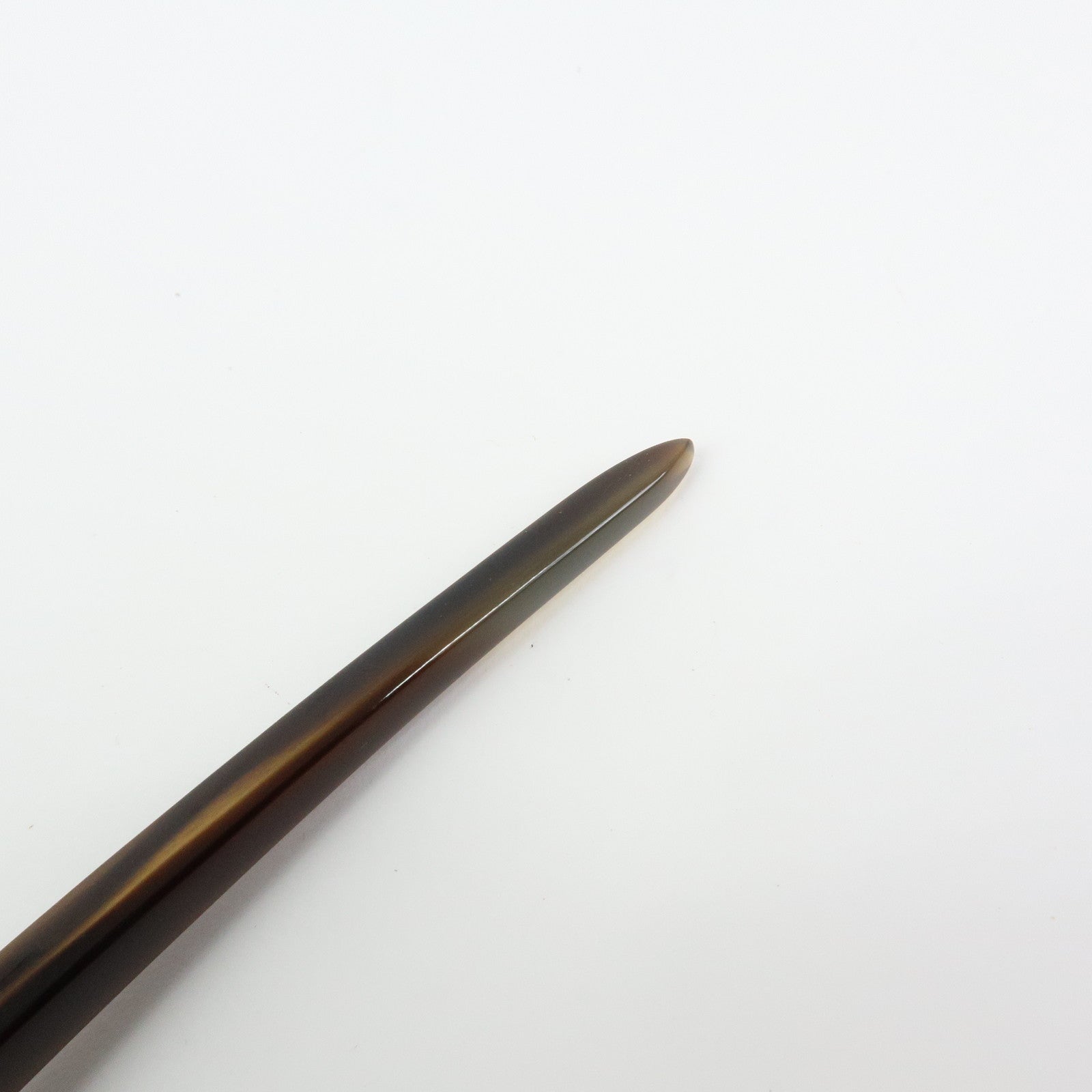 HERMES Buffalo Horn Hair Pin Rocaille Kanzashi Natural Brown