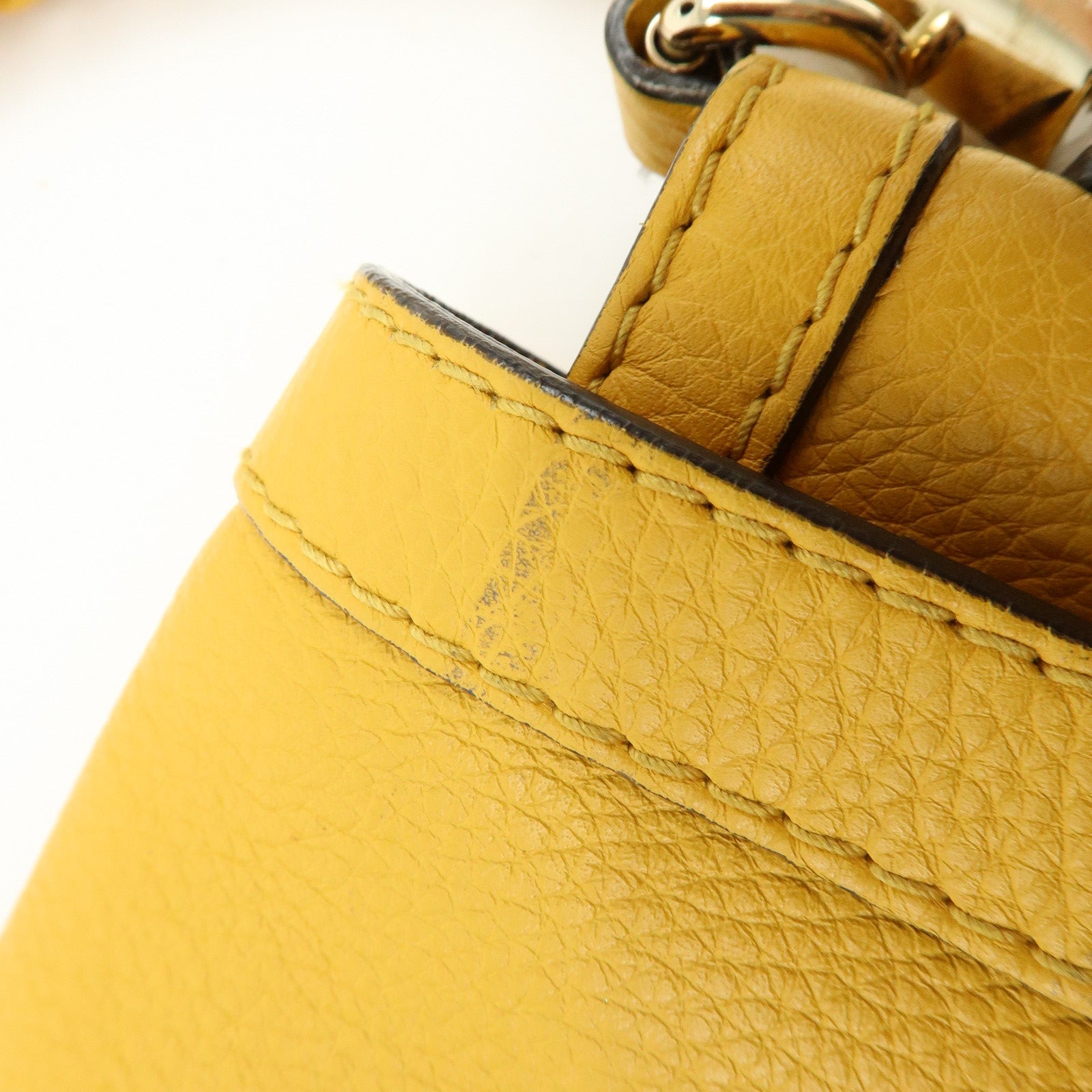 GUCCI Bamboo Bella Leather 2Way Shoulder Bag Yellow 282301