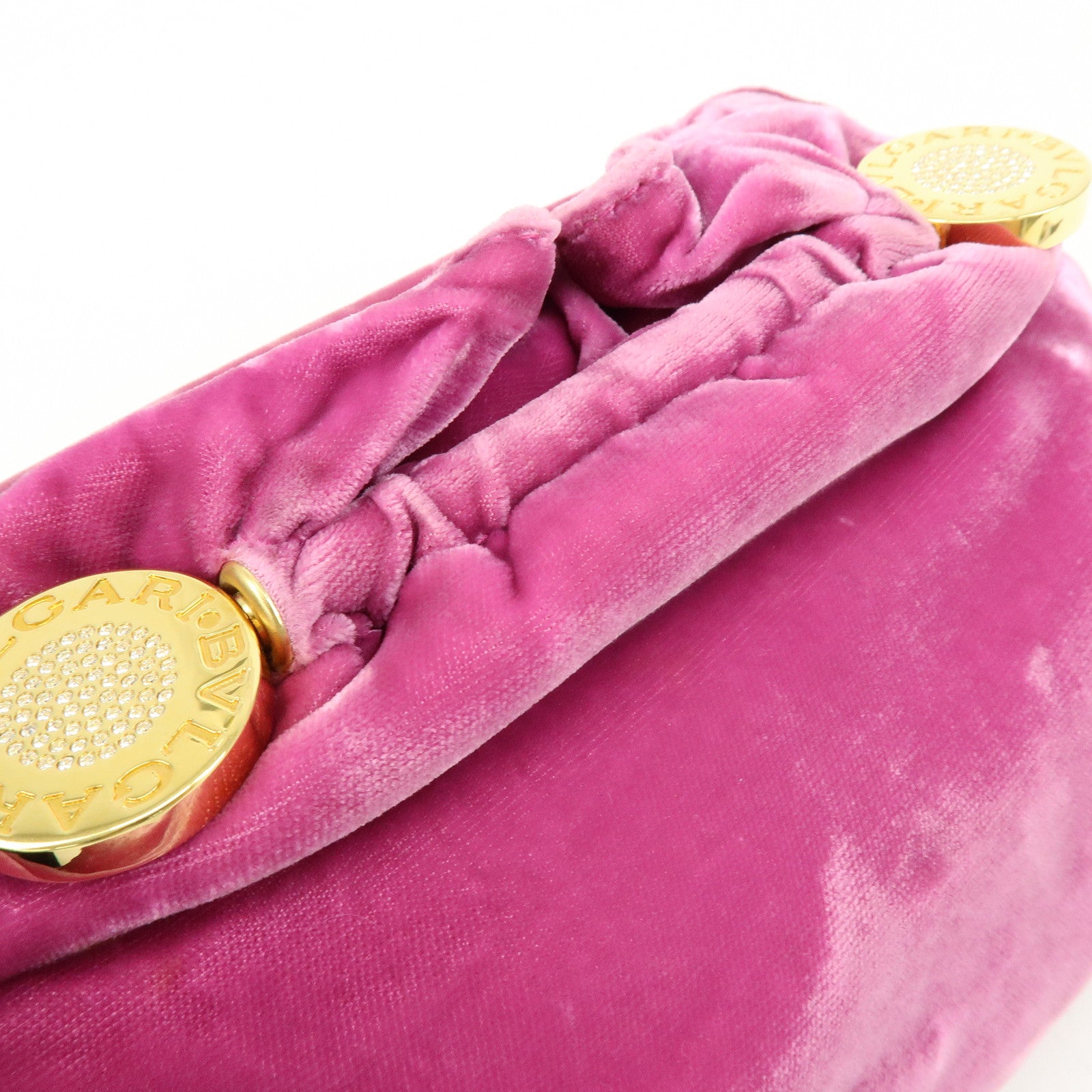 BVLGARI BVLGARI Velour Mini Clutch Bag Clutch Purse Pink