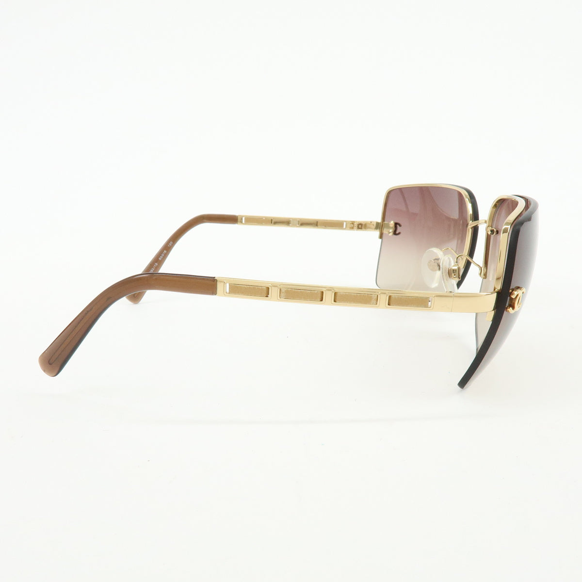 CHANEL Plastic Sunglasses AC1755967 65 □16 120 Brown Gold