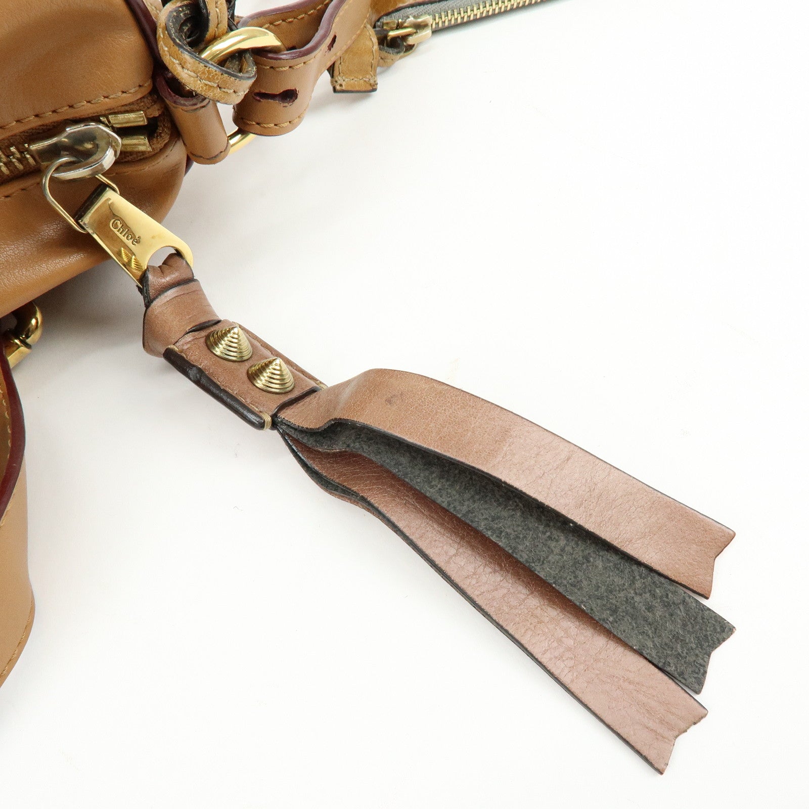 Chloe Sam Leather 2Way Bag Hand Shoulder Bag Brown Camel