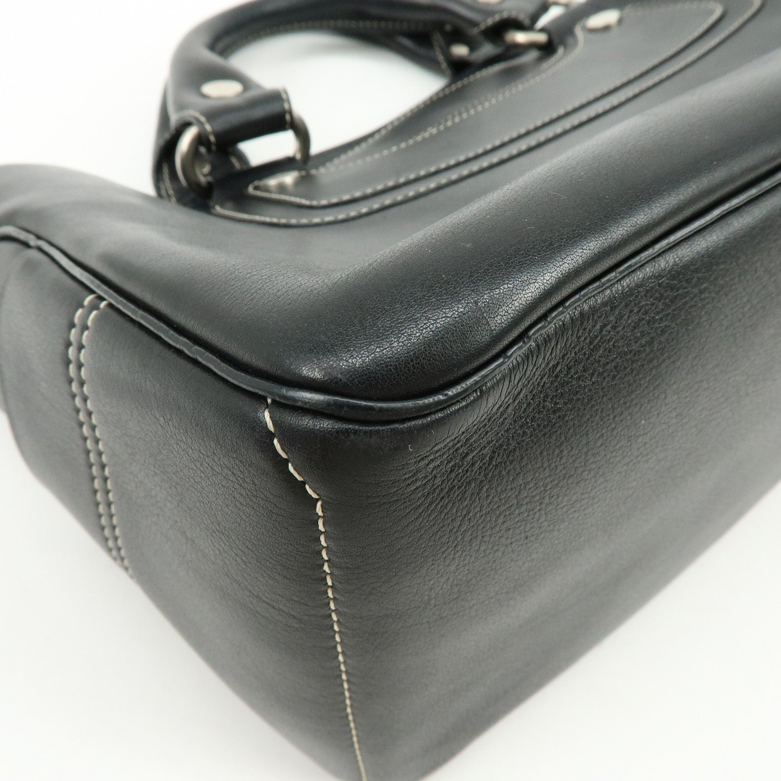 CELINE Boogie Bag Leather Hand Bag Tote Bag Black