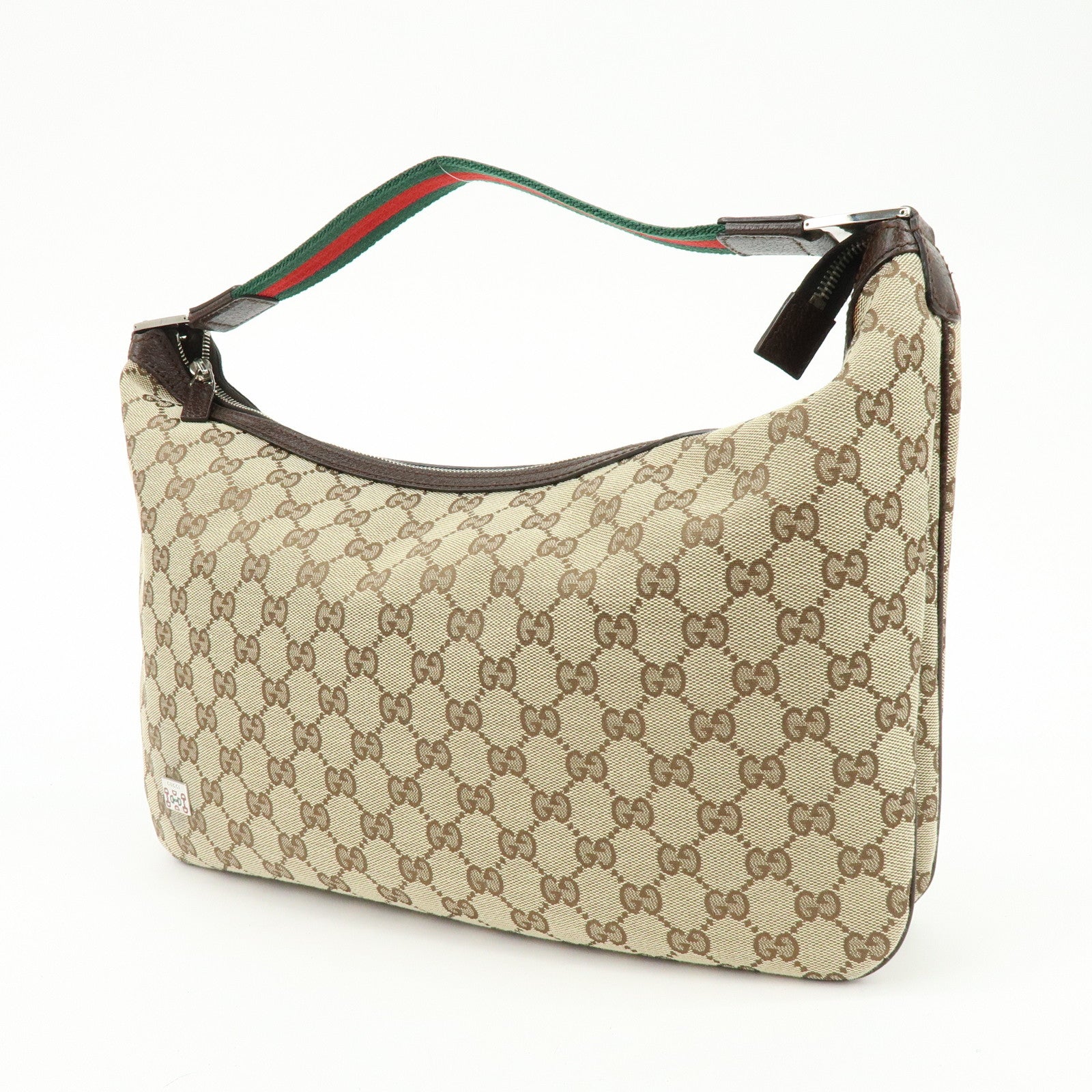 GUCCI Sherry GG Canvas Leather Shoulder Bag Hand Bag Beige Brown 146243