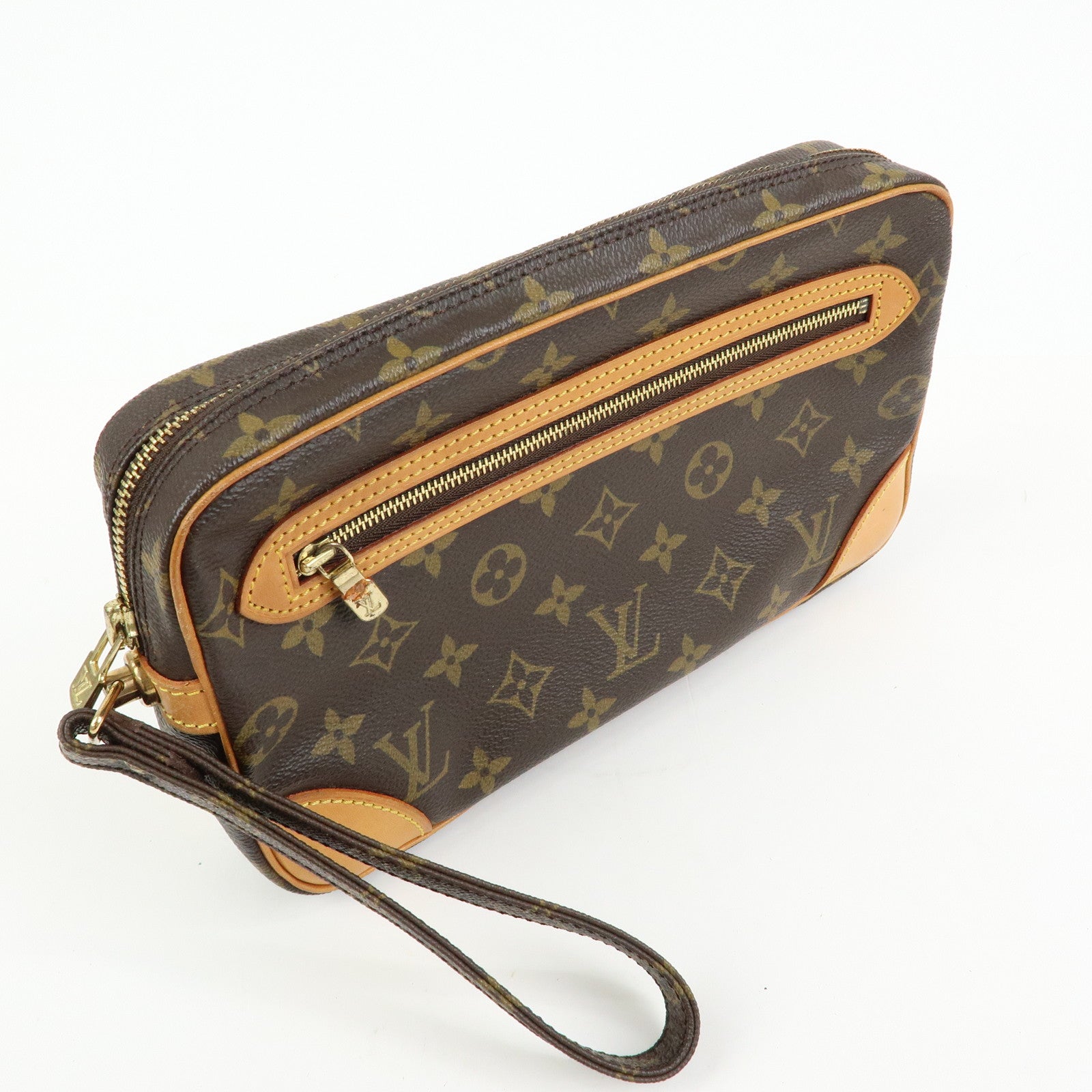Louis Vuitton Monogram Marly Dragonne GM Clutch Bag Brown M51825