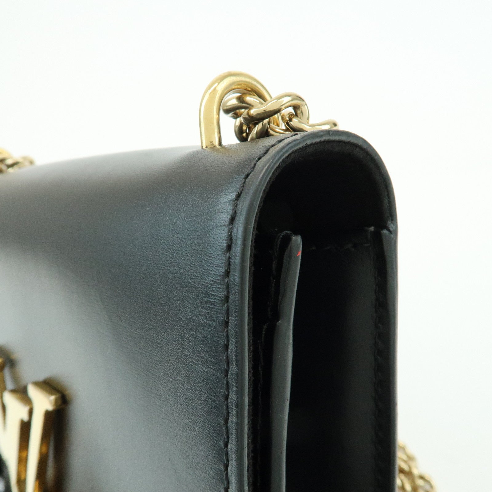 Louis Vuitton Pochette Louise MM Leather Chain Shoulder Bag Noir M51033