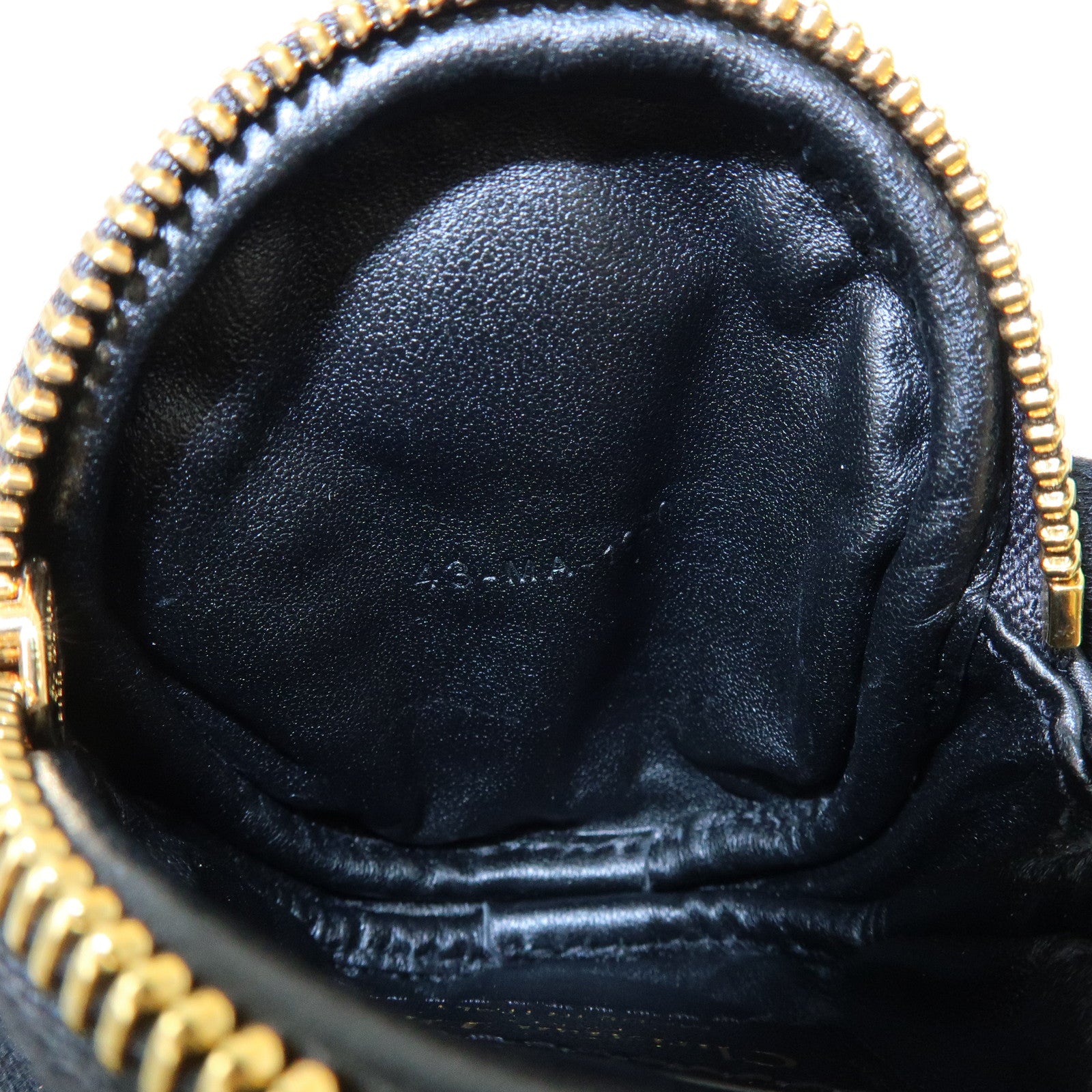 Christian Dior Caro Cannage Calf Skin Round Coin Case Bag Charm Black
