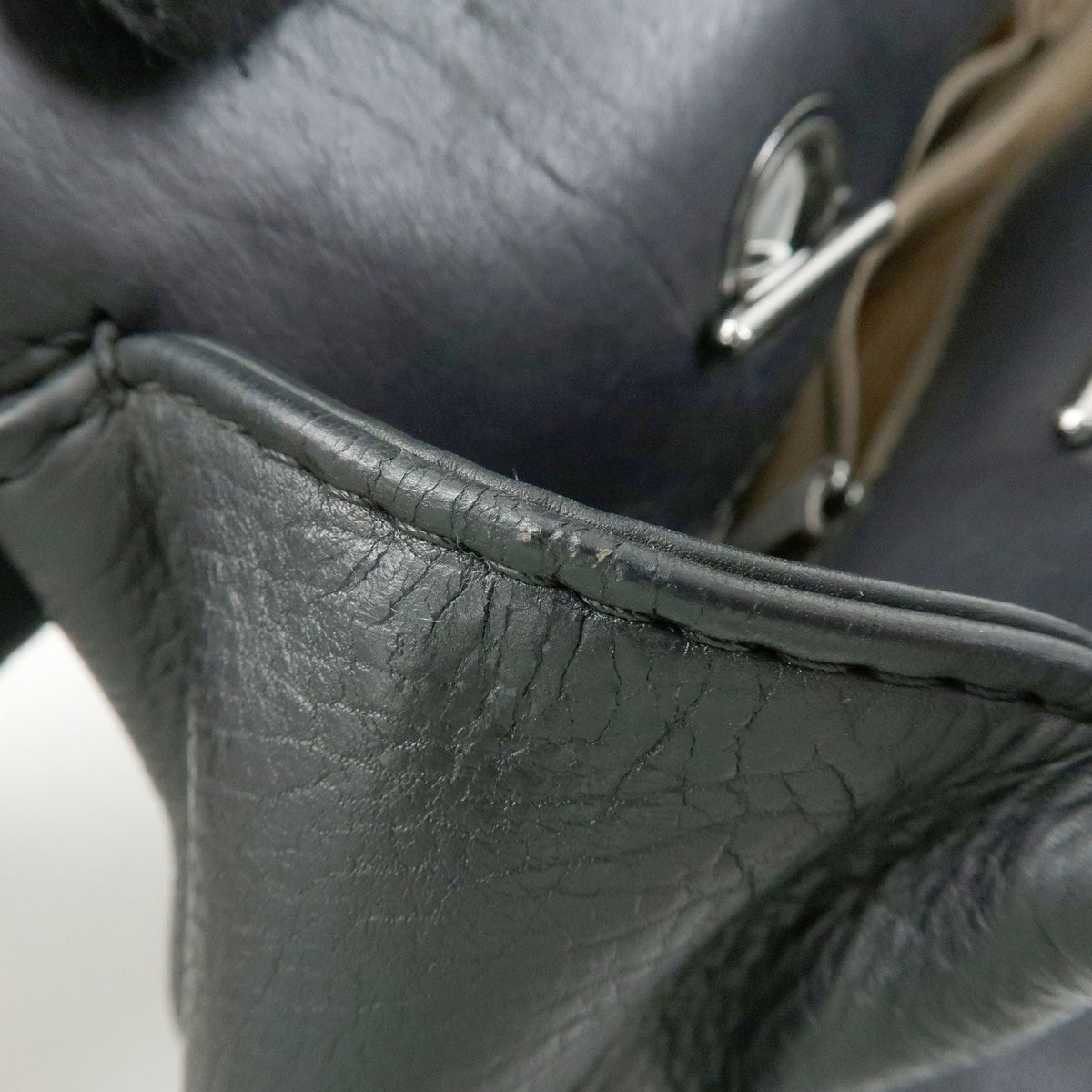 CHANEL COCO Mark Wild Stitch Calf Leather Chain Shoulder Bag Black