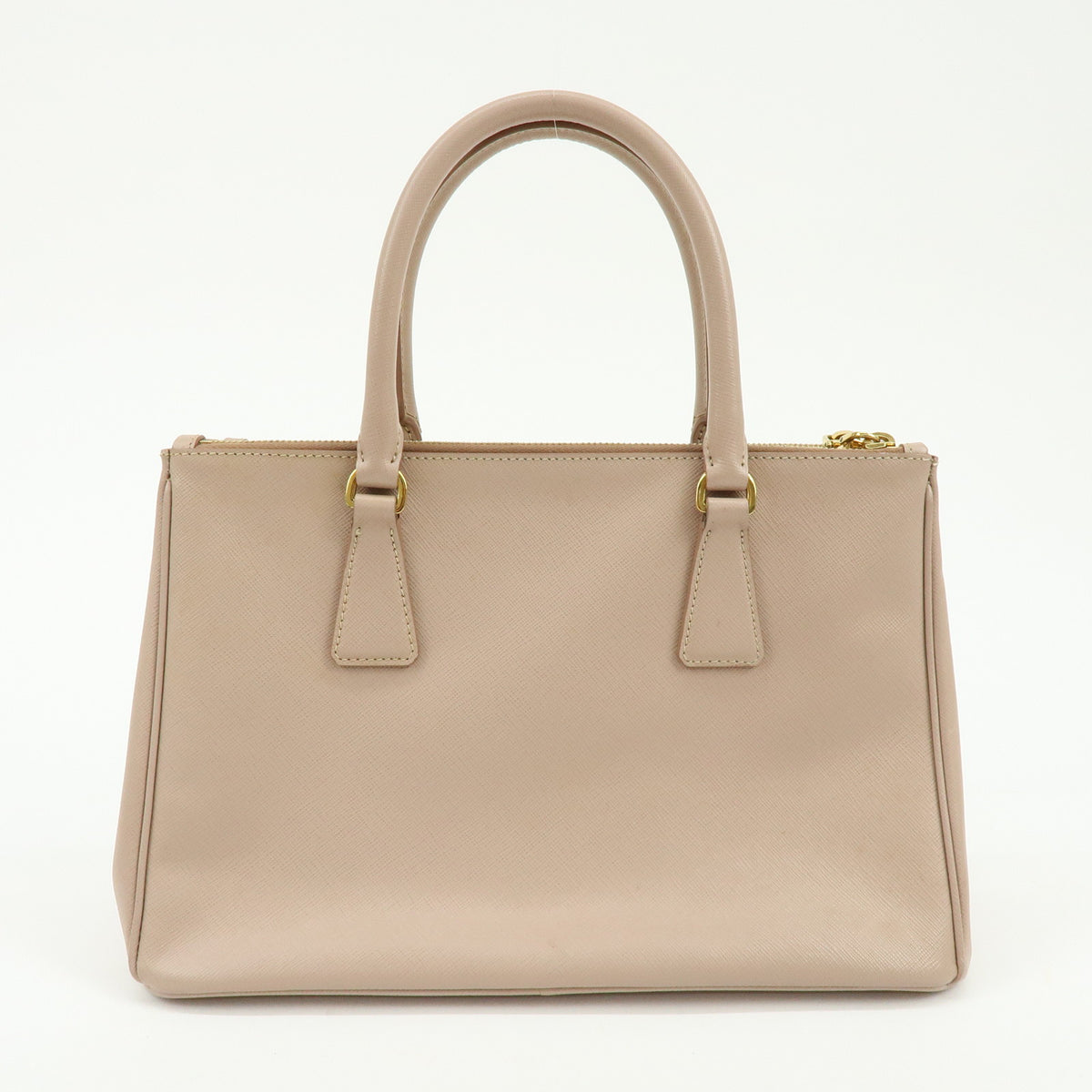 PRADA Triangle Logo Galleria Saffiano Leather 2Way Bag Beige BN1801