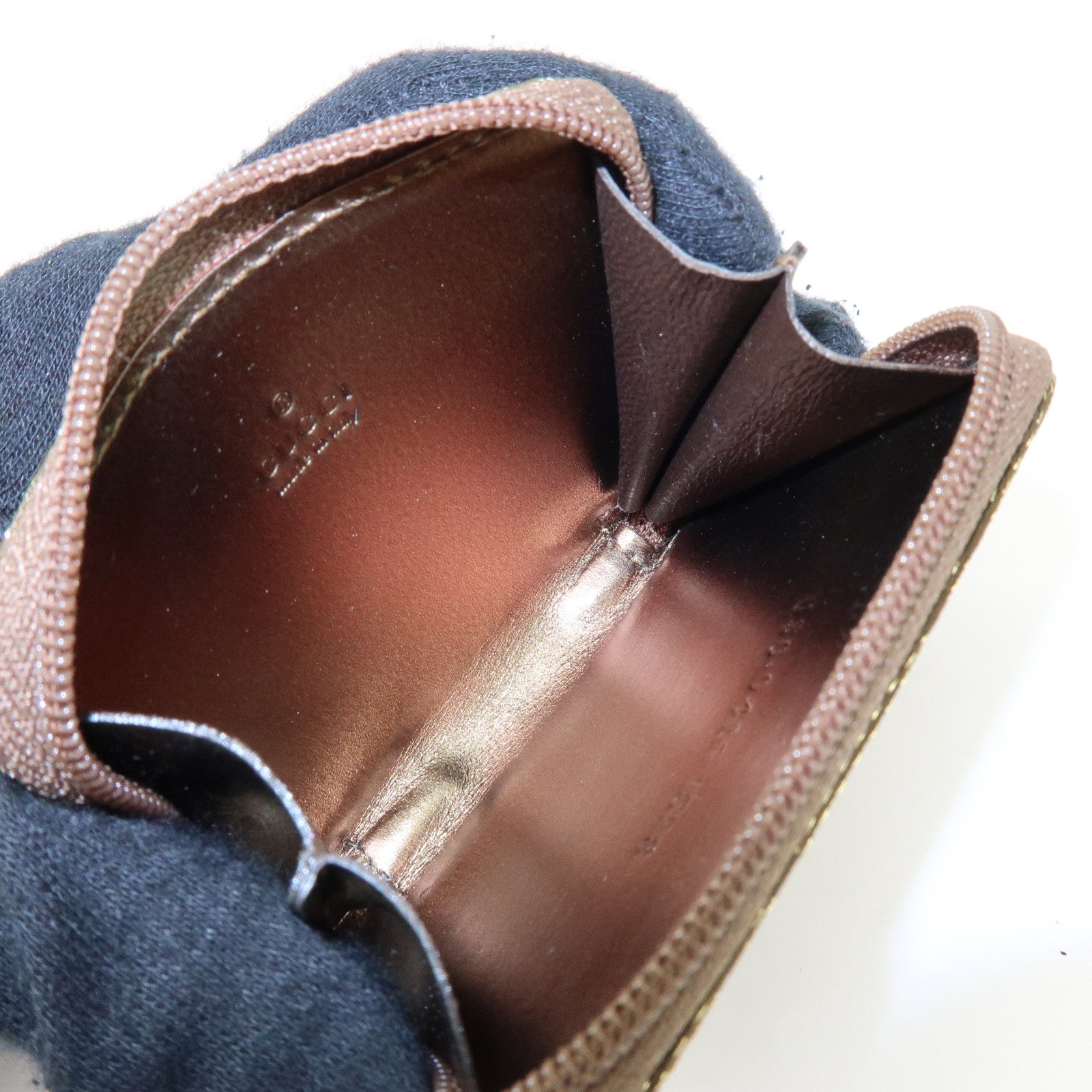 GUCCI GG Canvas Compact Coin Case Coin Purse Brown Khaki 030・0416