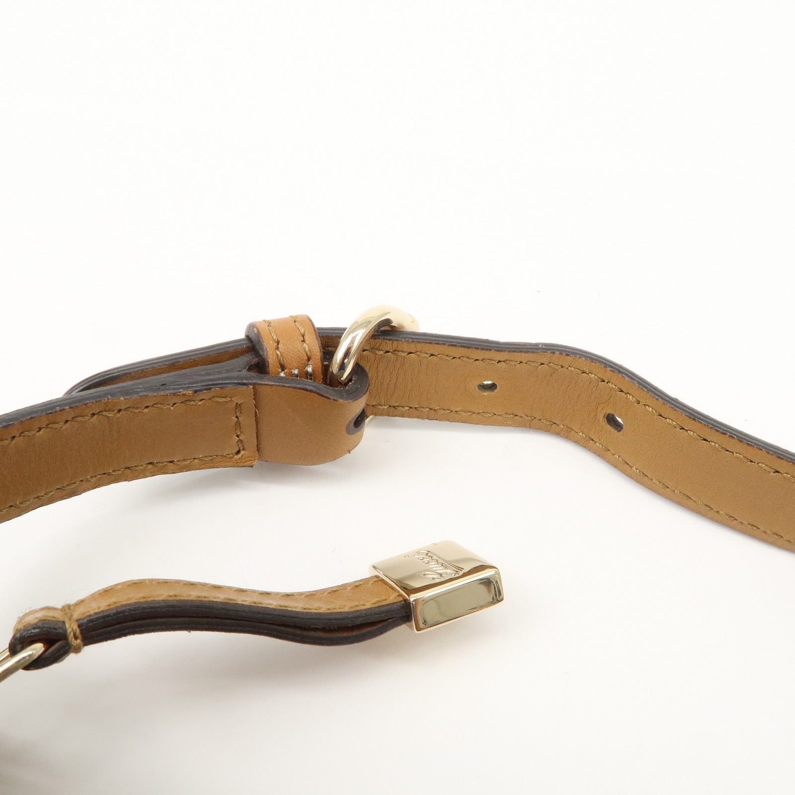 GUCCI GG Denim Leather Accessory Pouch Hand Bag Blue Brown 224093 Used