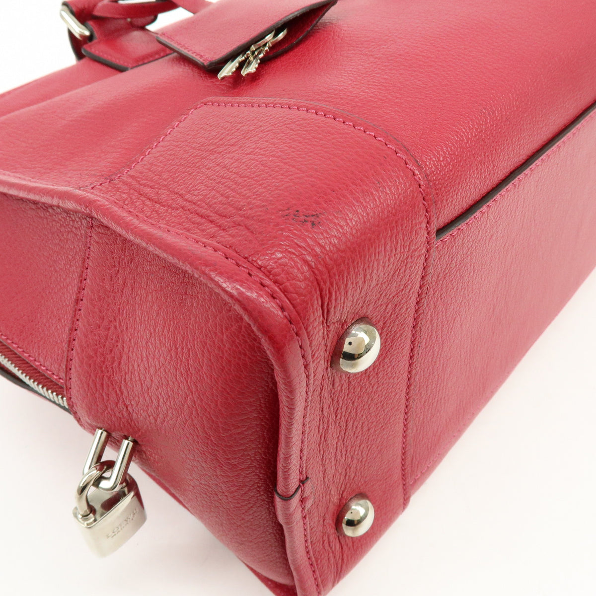 LOEWE Anagram Amazona 36 Hand Bag Boston Bag Wine Red