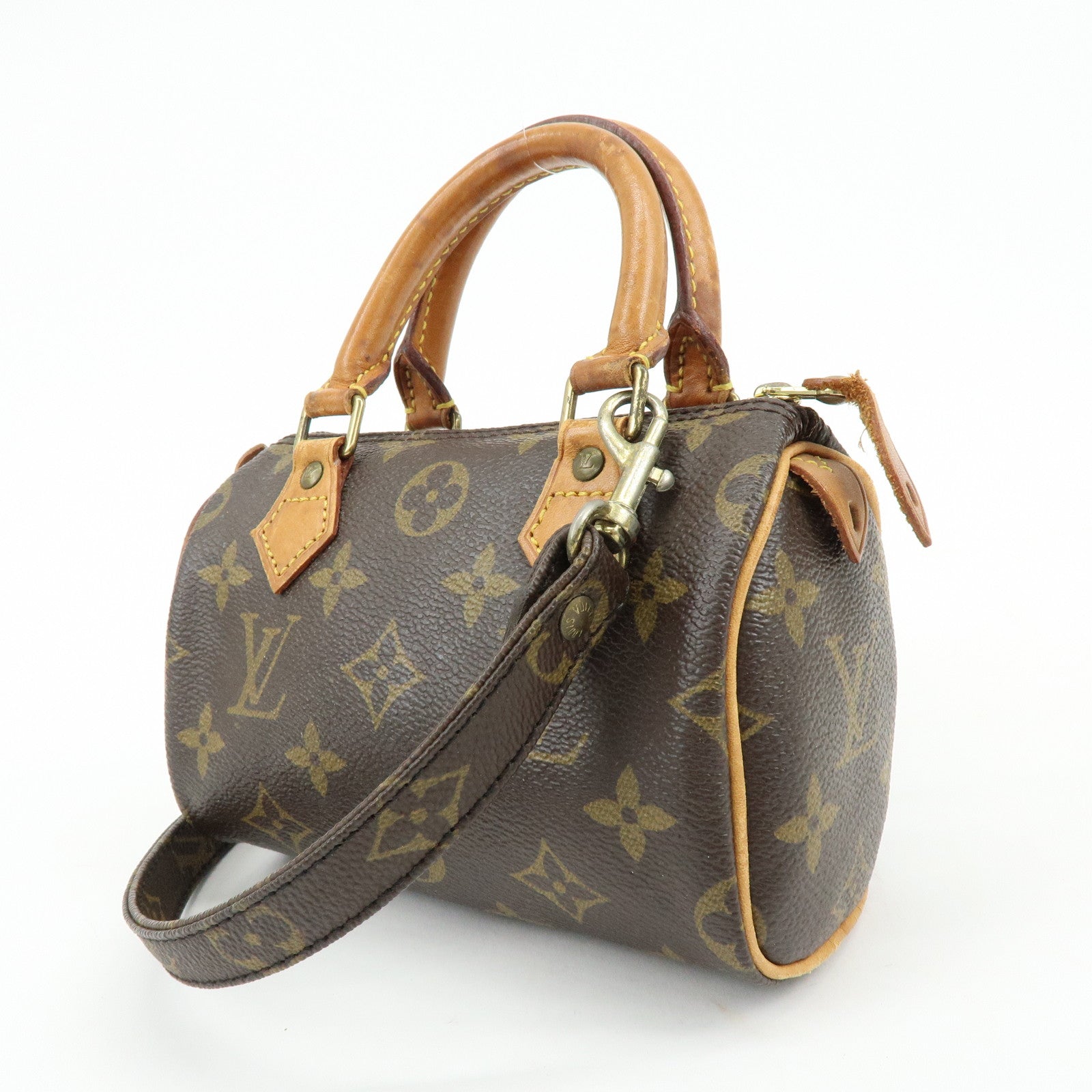 Louis Vuitton Monogram Canvas Mini Speedy Hand Bag & Strap M41534