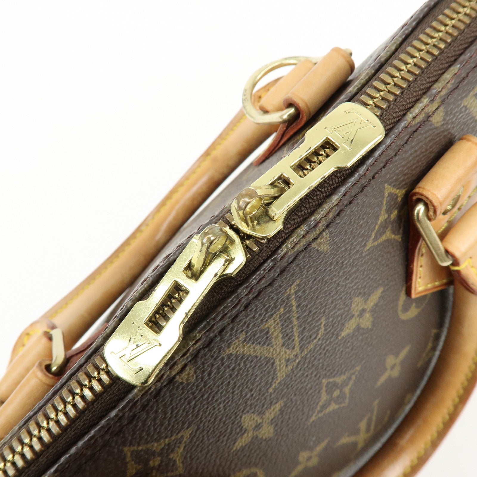 Louis Vuitton Monogram Alma PM Canvas Leather Hand Bag Brown M51130