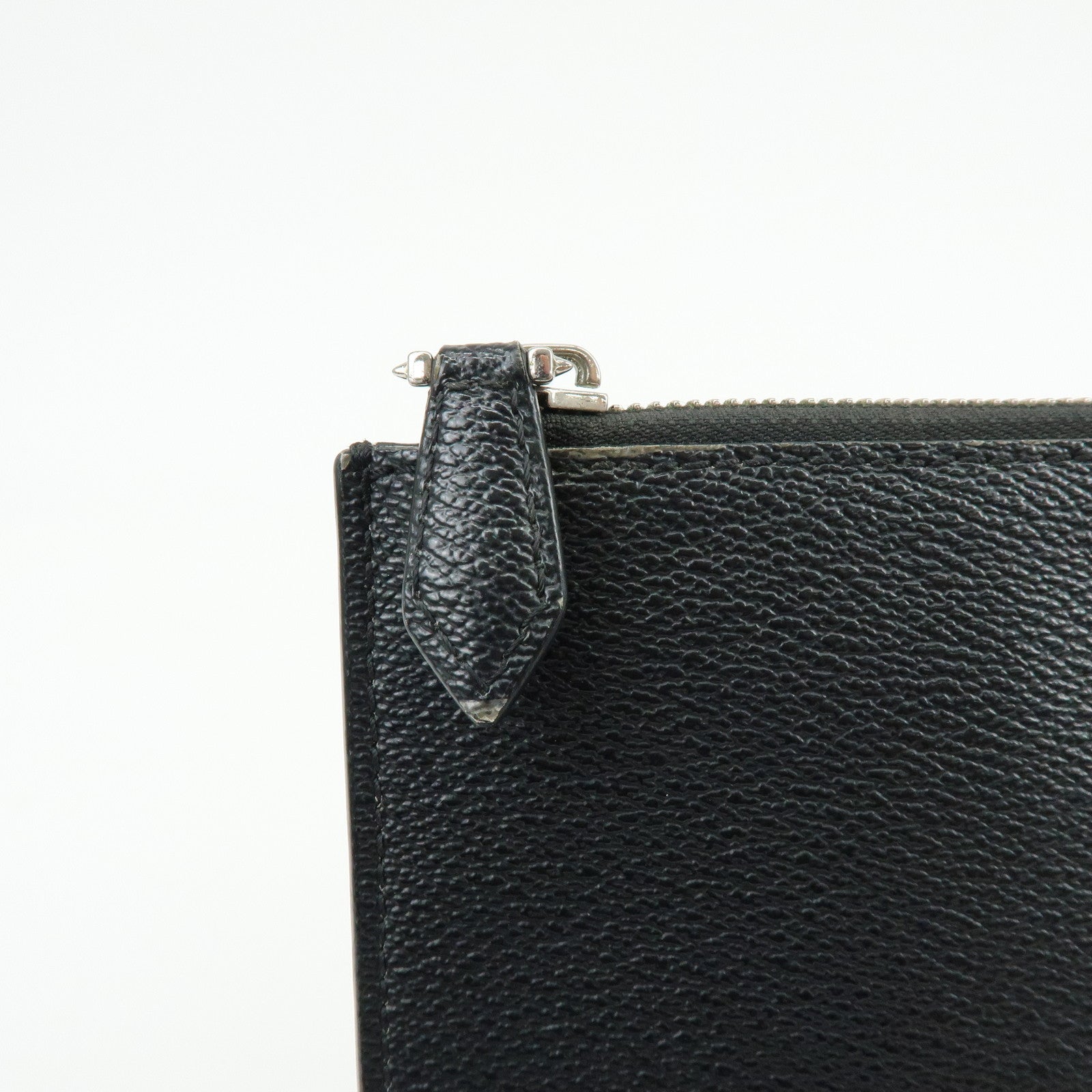 GIVENCHY Shark Print Leather Clutch Bag Flat Pouch Black