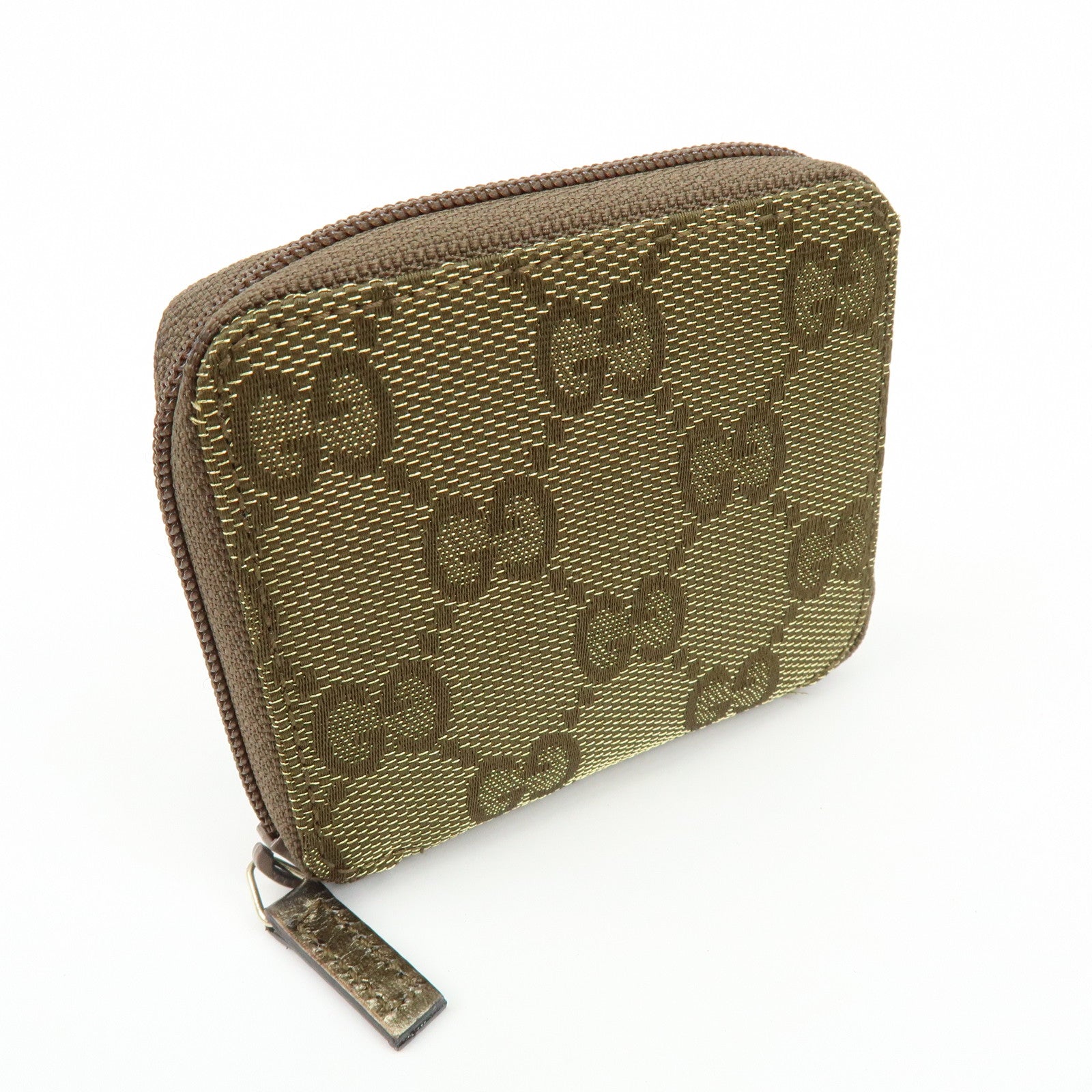 GUCCI GG Canvas Compact Coin Case Coin Purse Brown Khaki 030・0416