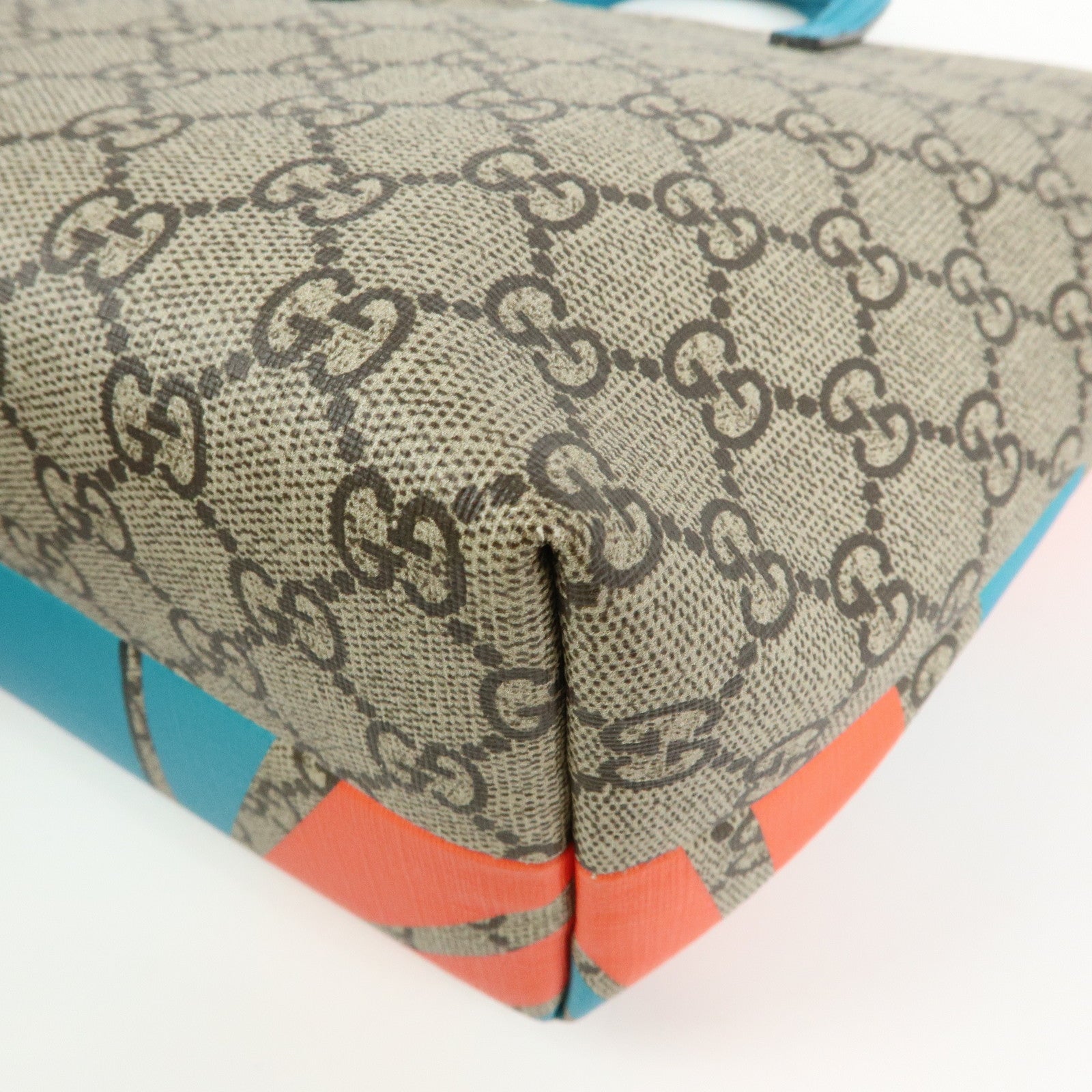 GUCCI Children's GG Supreme Tote Bag Hand Bag Space Cat Beige