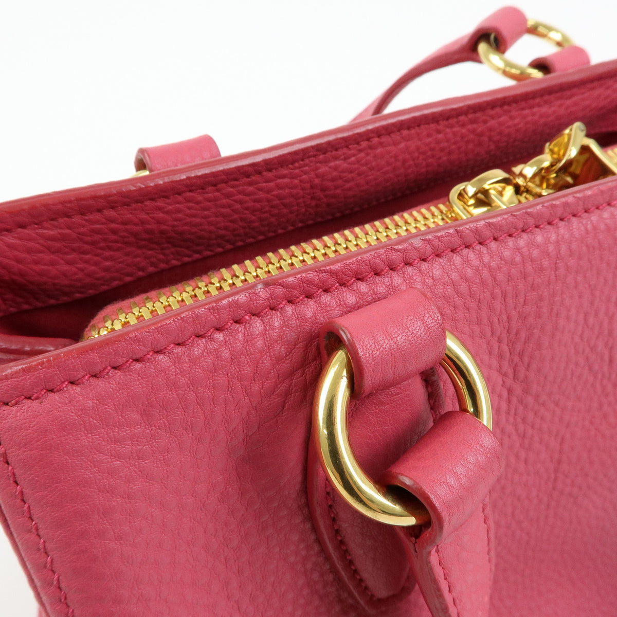 MIU MIU Vitello Caribu Leather 2Way Shoulder Bag Pink RN0757