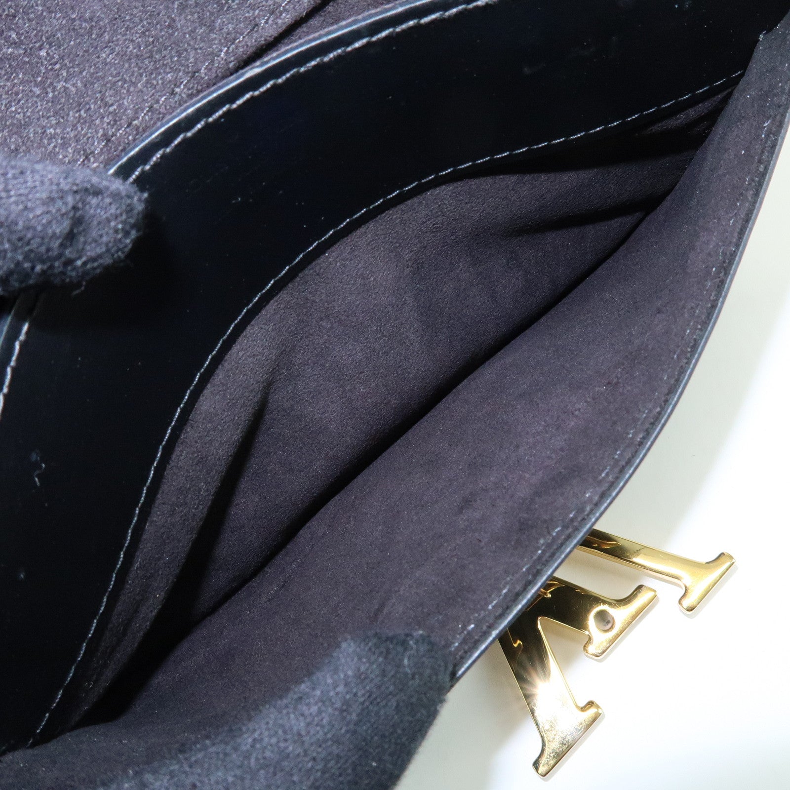 Louis Vuitton Pochette Louise MM Leather Chain Shoulder Bag Noir M51033
