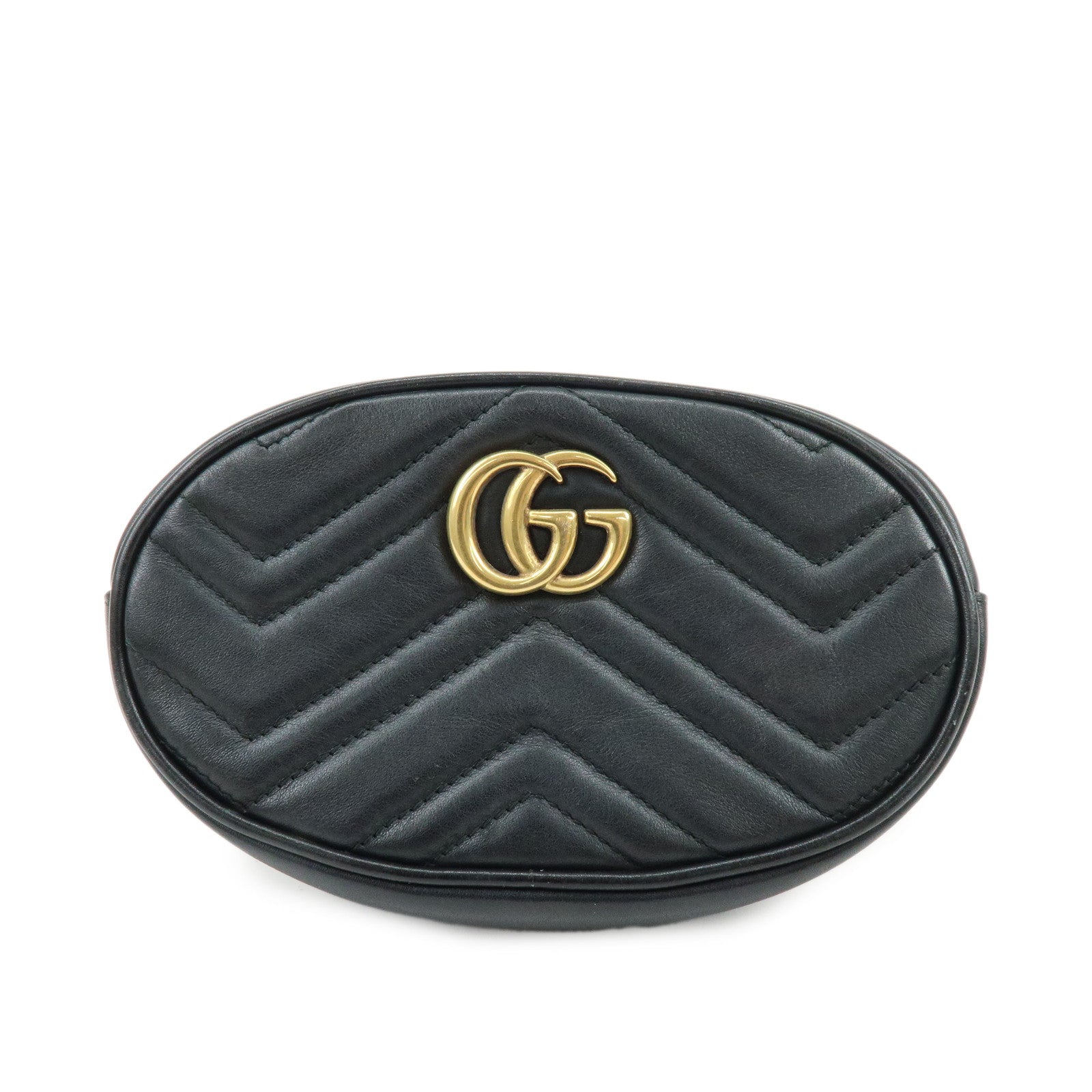 GUCCI GG Marmont Leather Waist Bag Crosbody Bag Black 476434