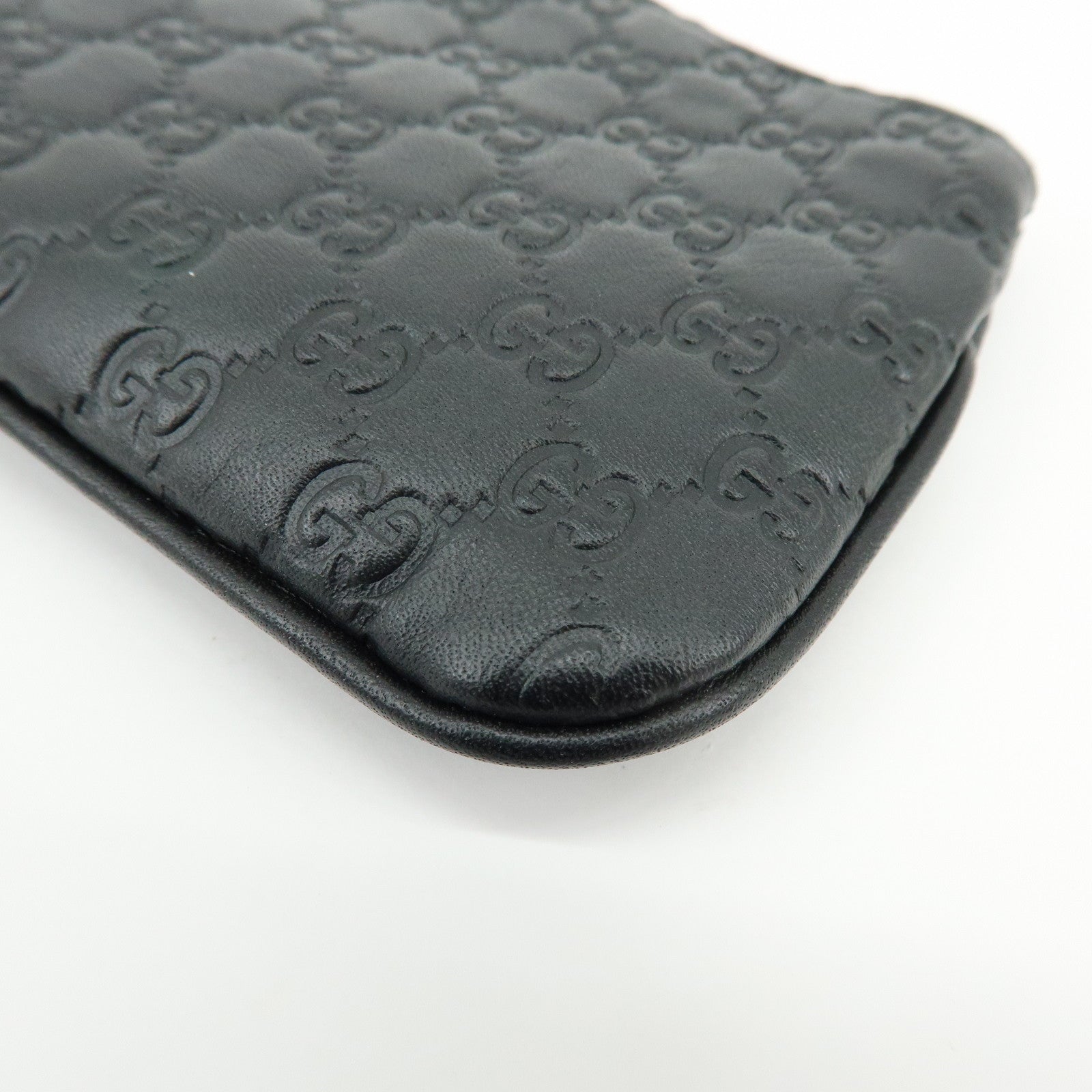 GUCCI Microguccissima Calf Leather Coin Case Black 544476