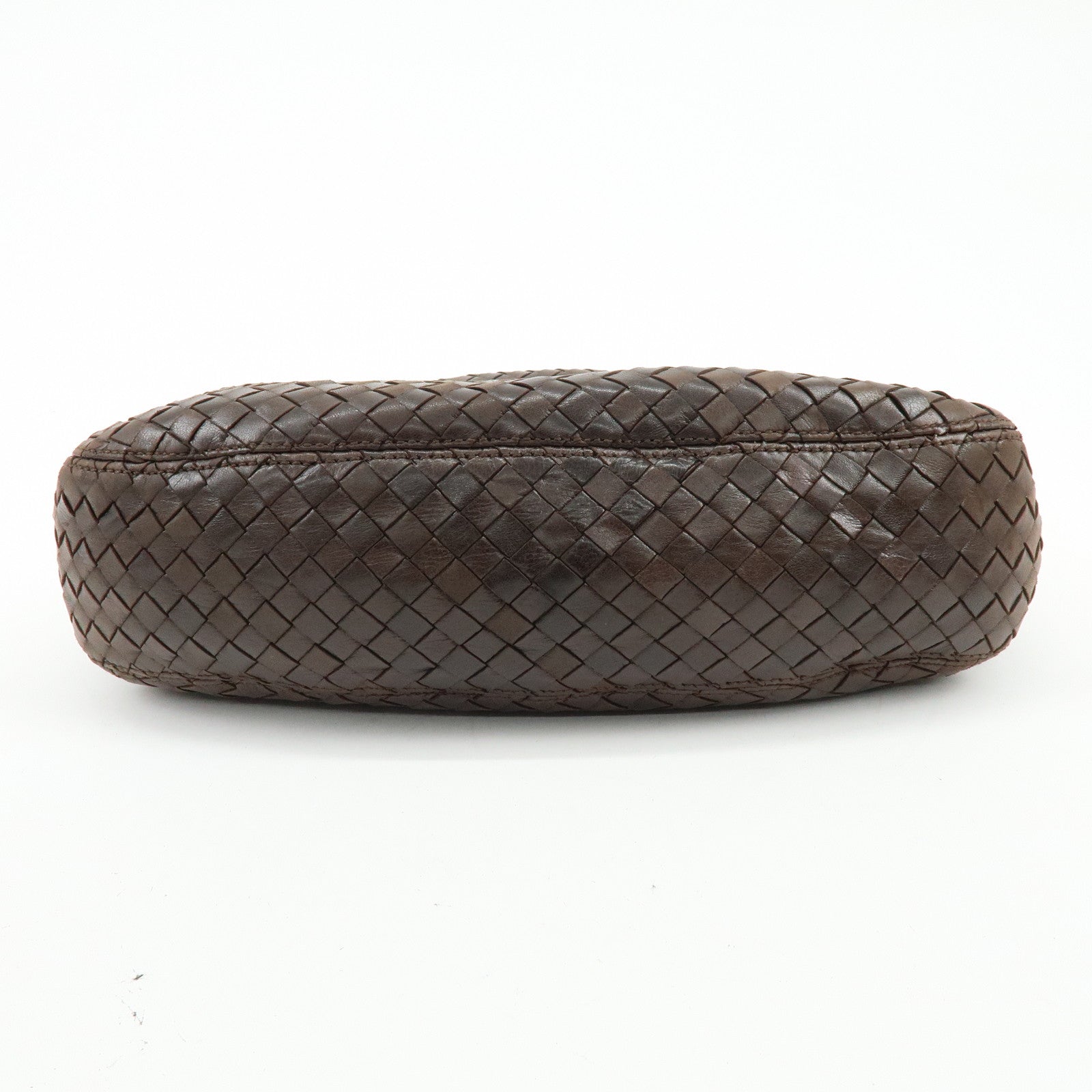BOTTEGA VENETA Intrecciato Leather Shoulder Bag Hand Bag Brown