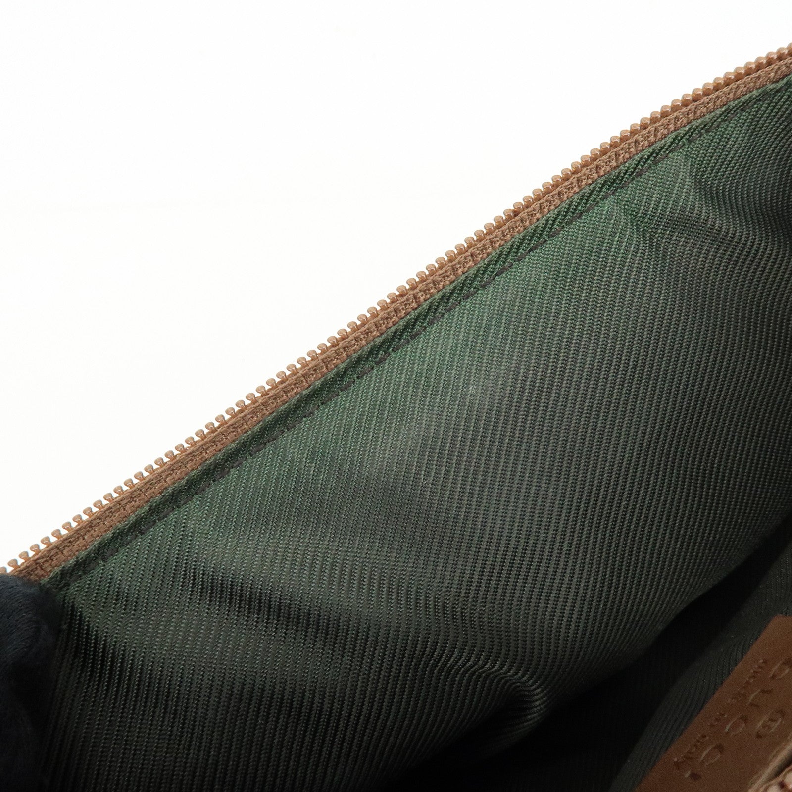 GUCCI Boat Bag GG Canvas Accessory Pouch Hand Bag Beige Brown 07198