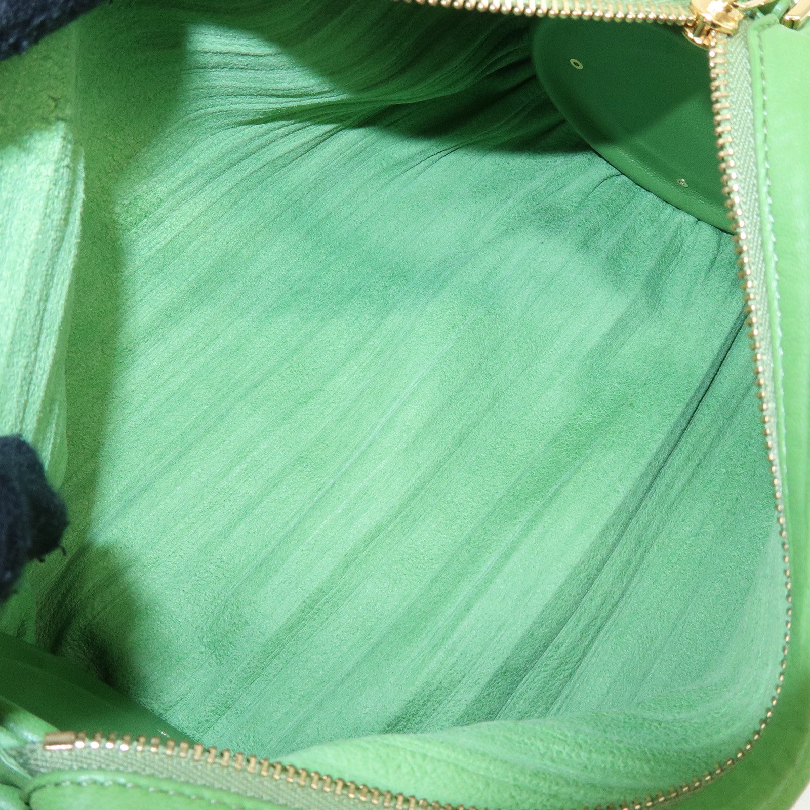 LOEWE Anagram Nappa Leather Shoulder Bag Bracelet Pouch Green
