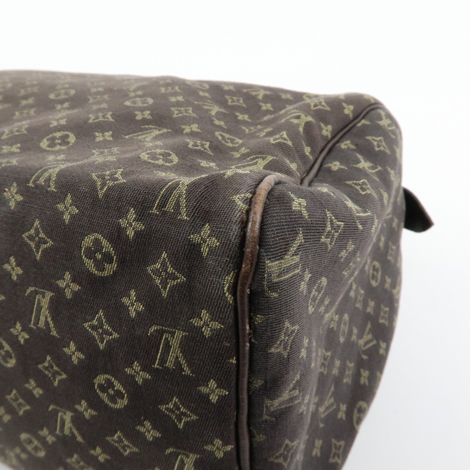 Louis Vuitton Monogram Mini Lin Speedy 30 Boston Hand Bag Ebene M95224