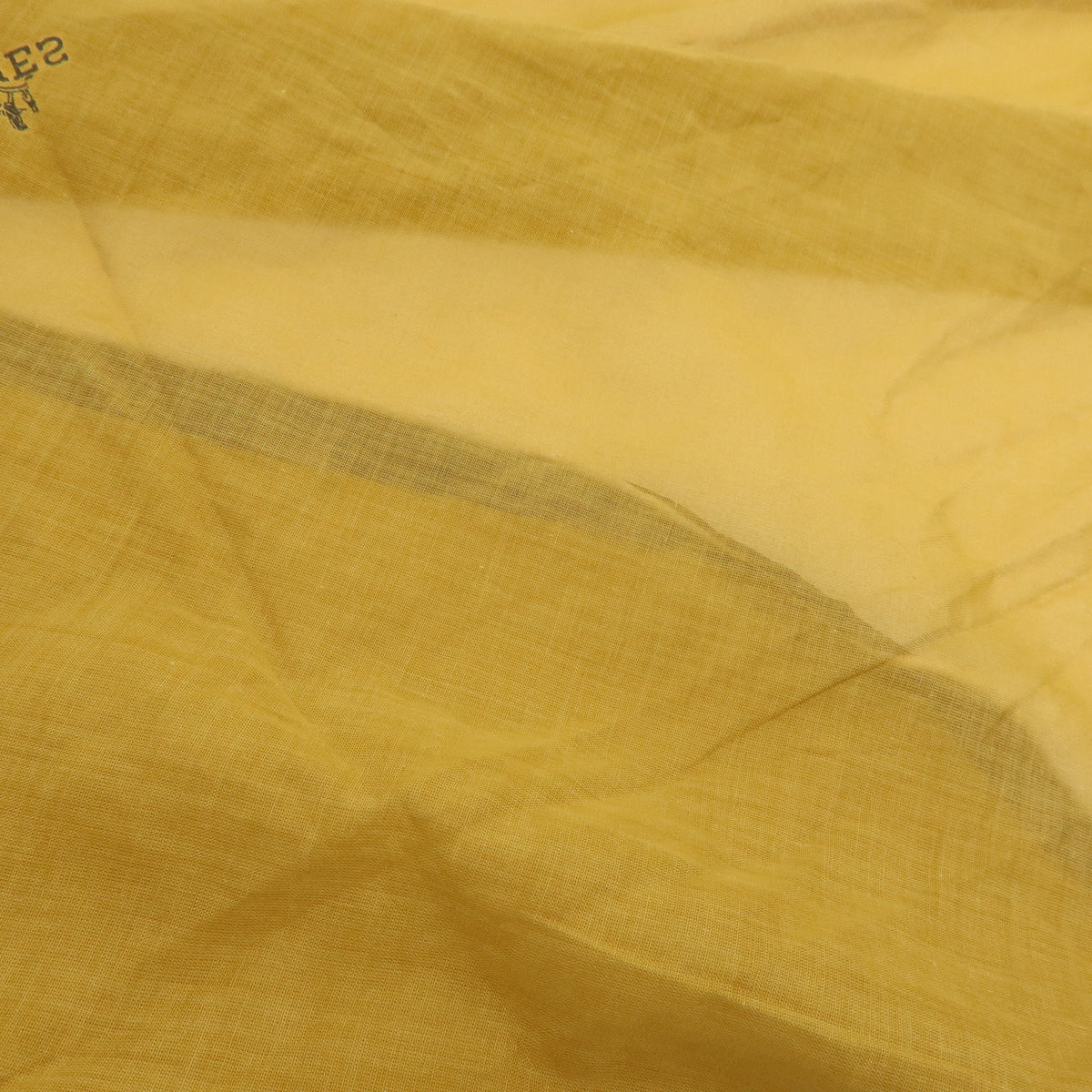 HERMES Cotton 100% Pointu Scarf Mustard Navy White