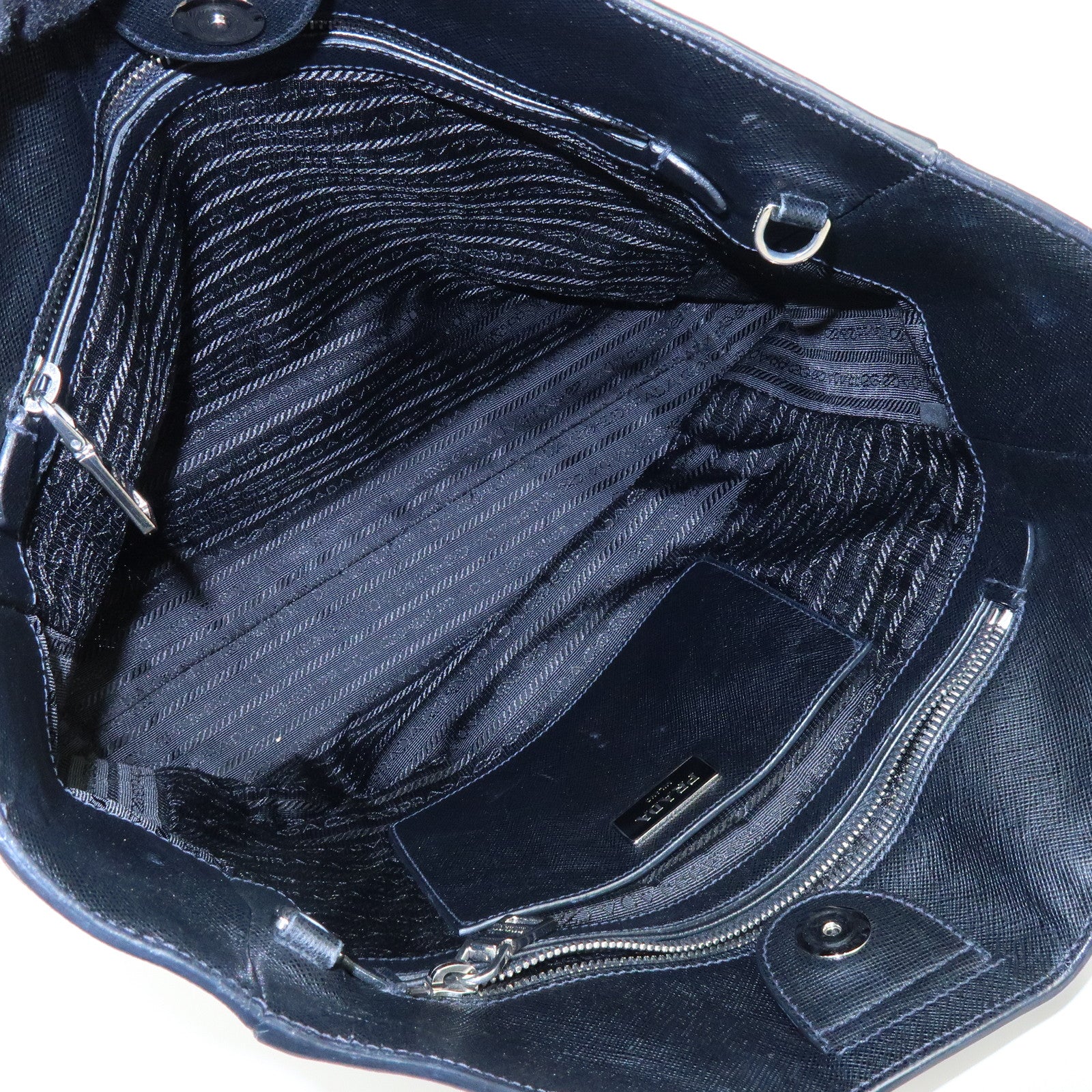 PRADA Triangle Logo Saffiano Leather 2Way Bag Shoulder Bag Black BN2666