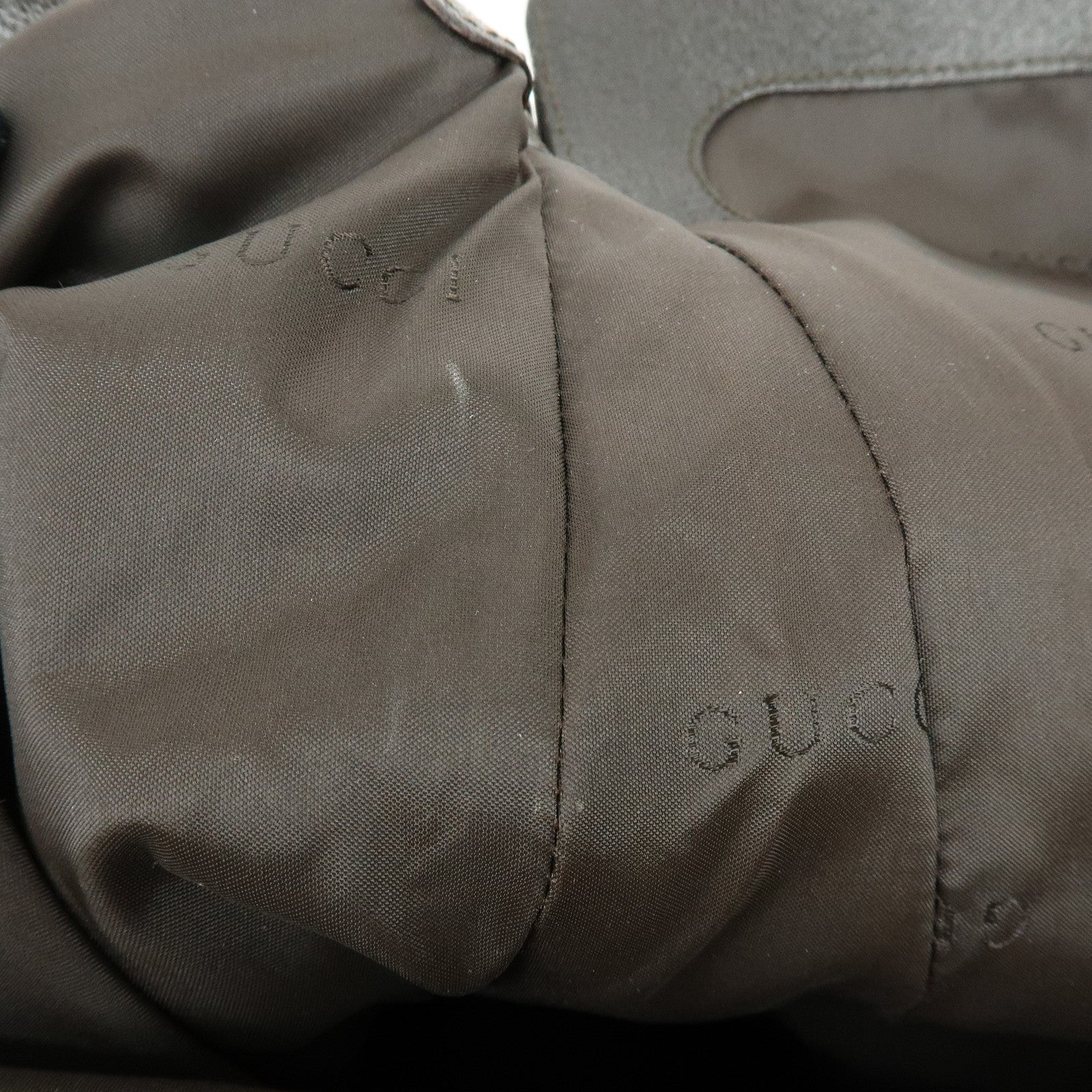 GUCCI Jackie Nylon Leather Shoulder Bag Dark Brown 001 3348