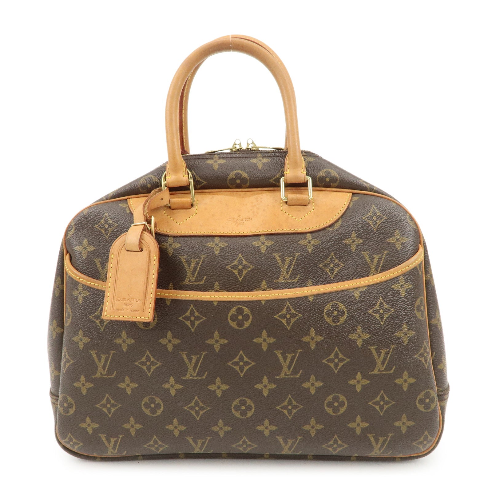 Louis Vuitton Monogram Deauville Hand Bag Brown M47270 Used