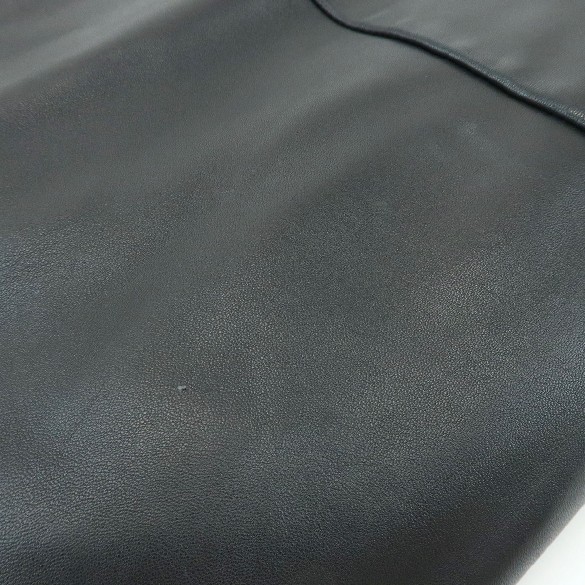 LOEWE Nappa Leather Wood Hand Bag Tote Bag Black Brown